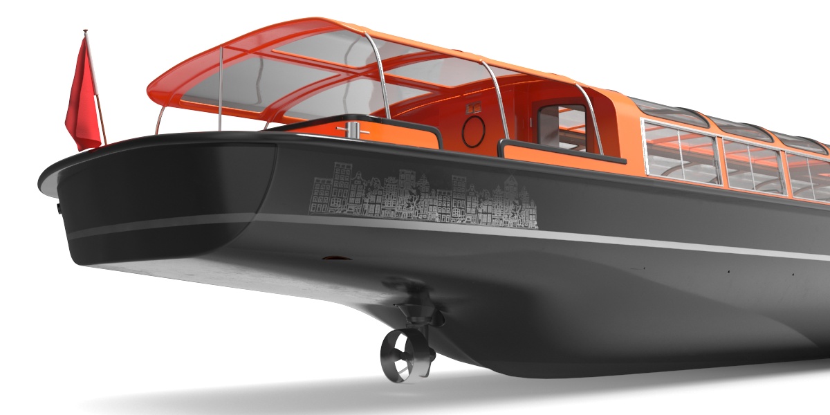 3D model Pleasure Boat Glass Top Orange