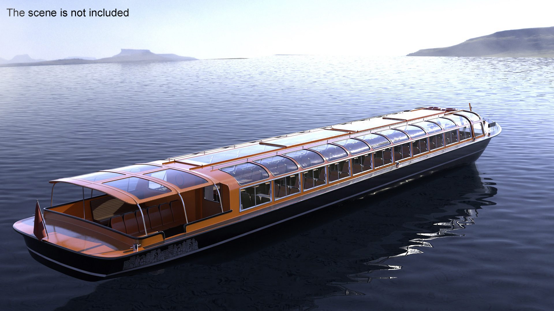 3D model Pleasure Boat Glass Top Orange