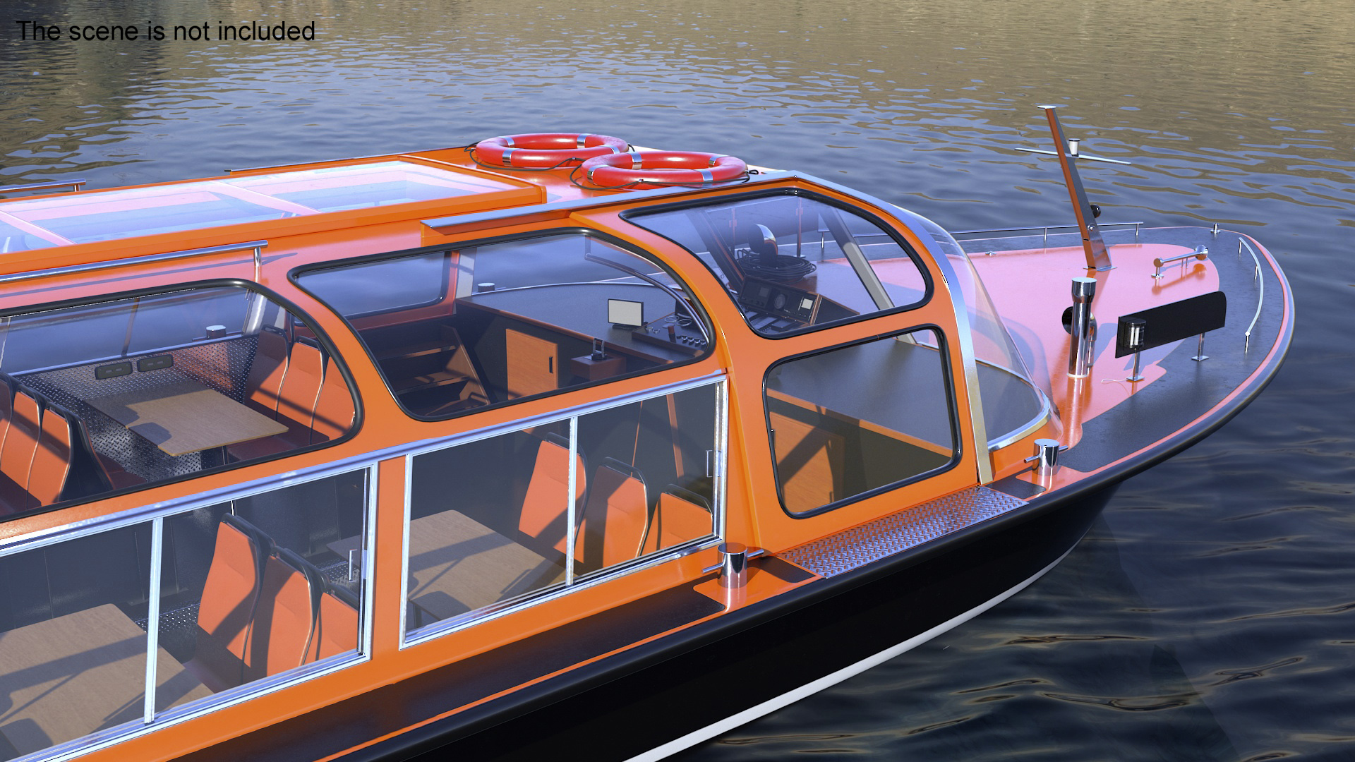 3D model Pleasure Boat Glass Top Orange