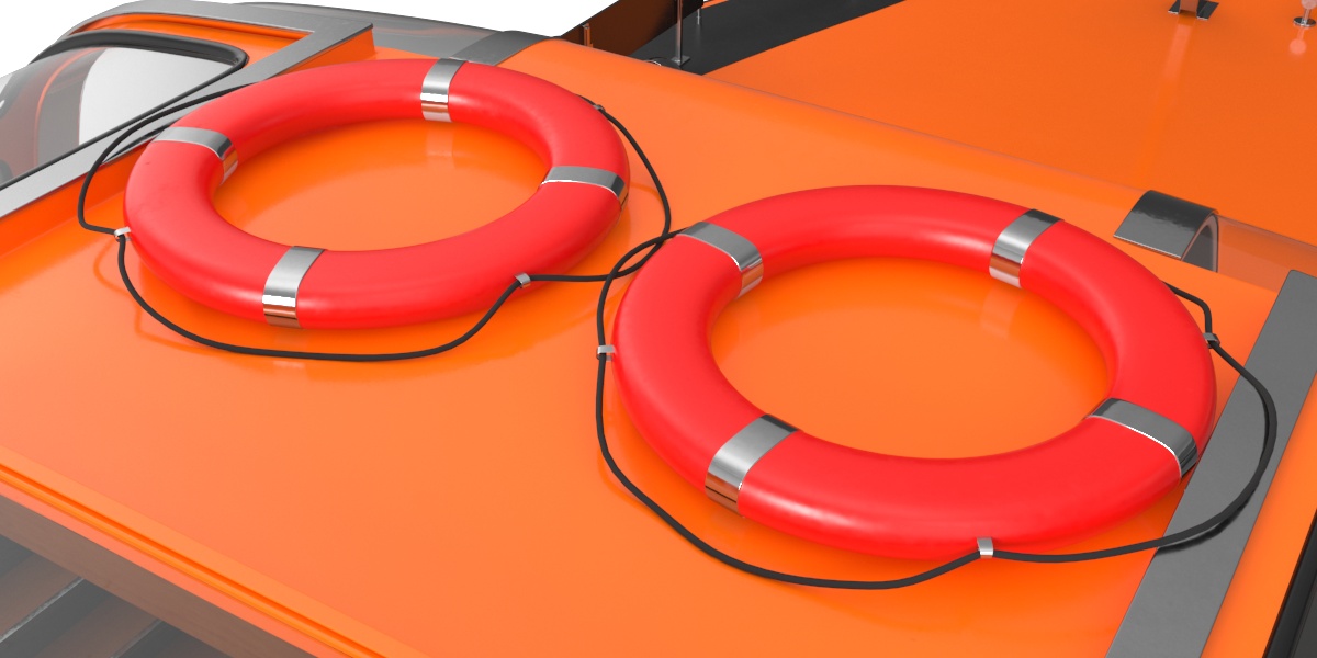 3D model Pleasure Boat Glass Top Orange