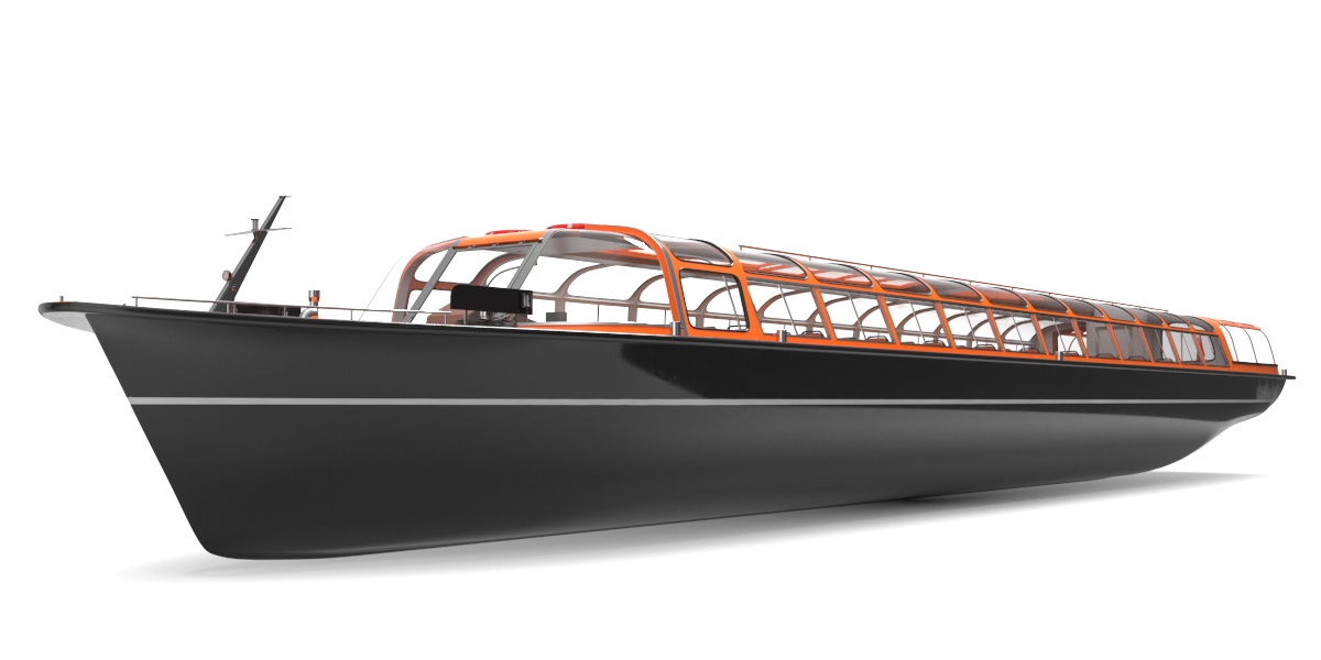 3D model Pleasure Boat Glass Top Orange