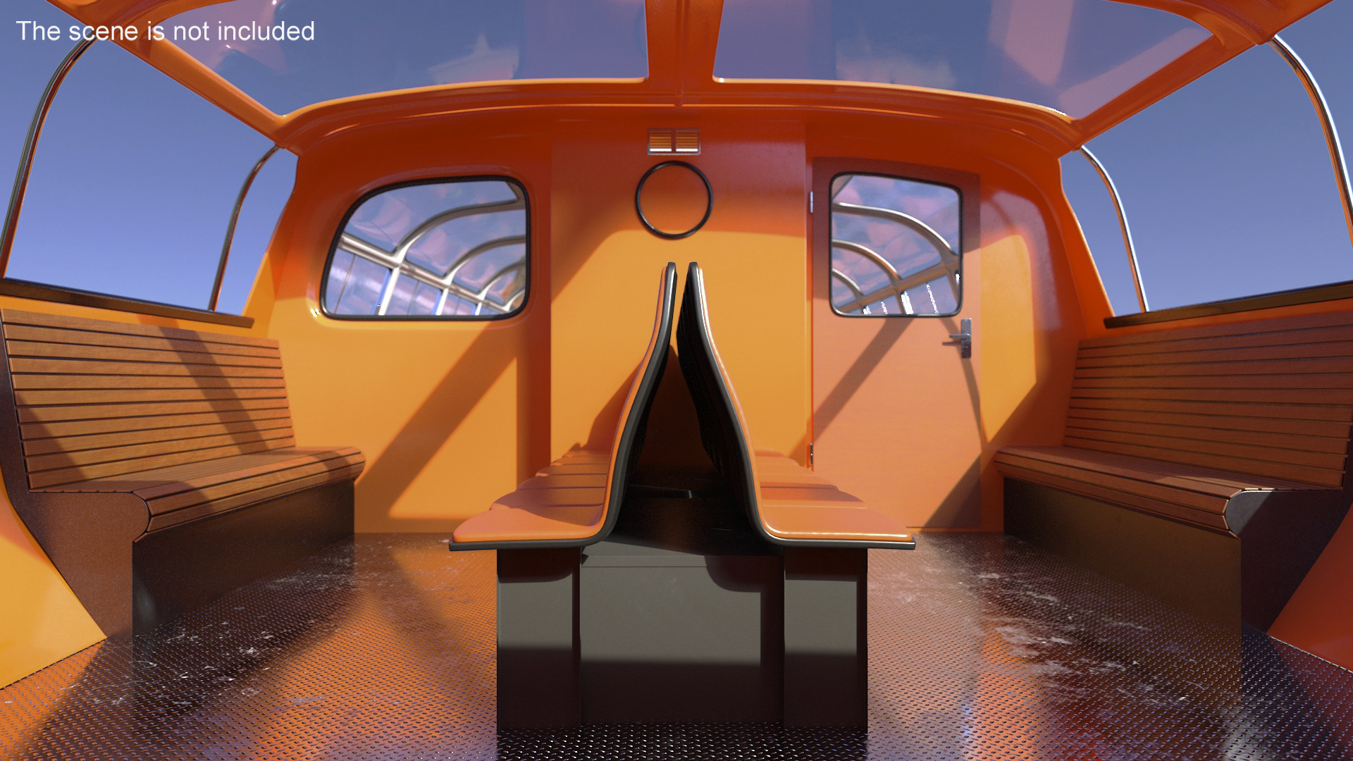 3D model Pleasure Boat Glass Top Orange