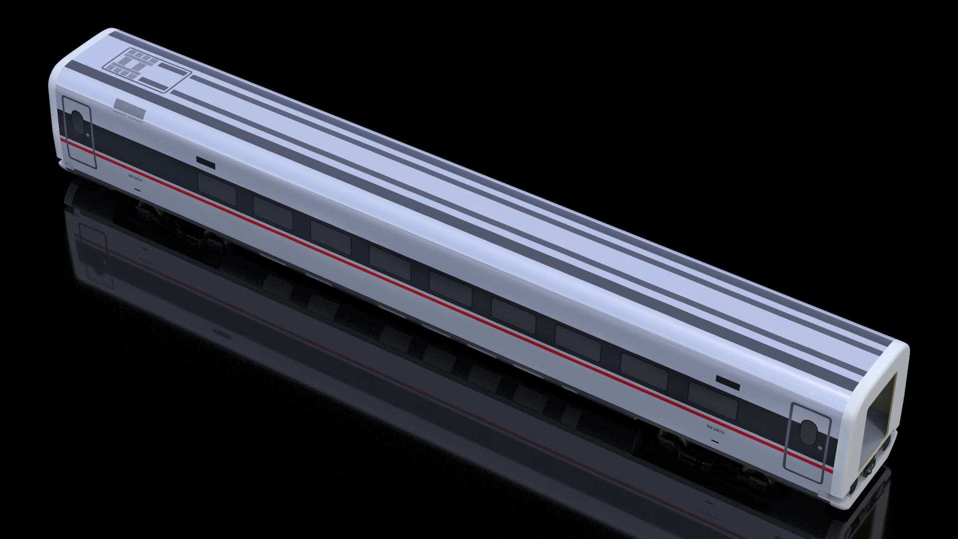 CR400 Fuxing Train Wagon 3D model