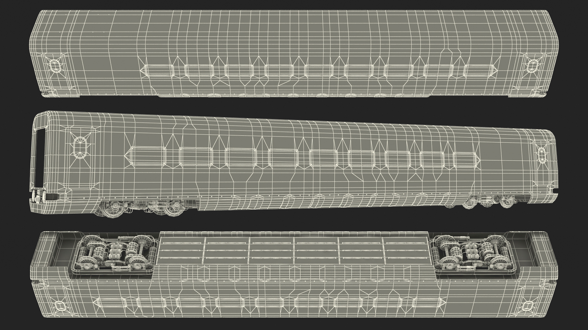 CR400 Fuxing Train Wagon 3D model
