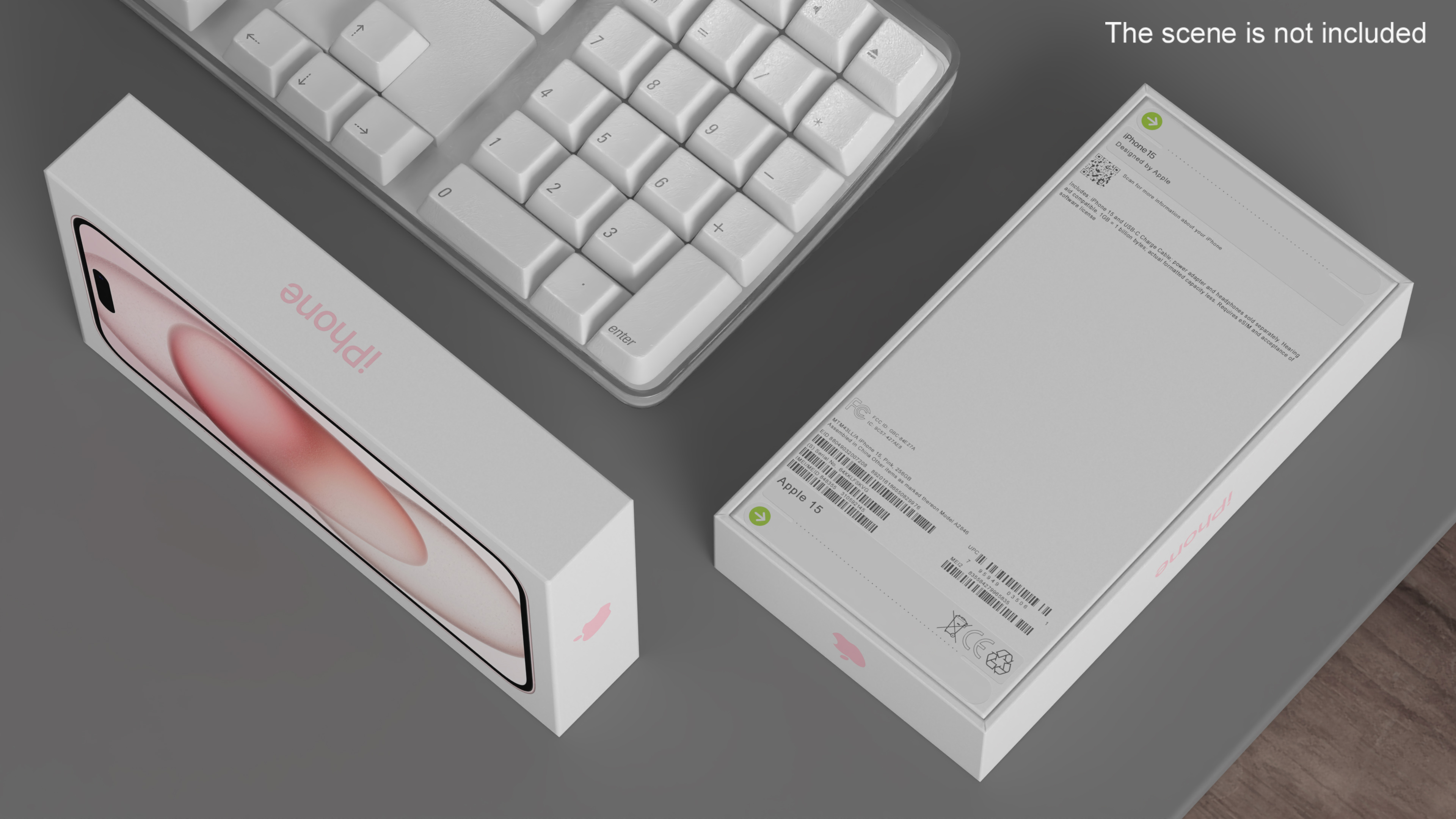 3D Apple iPhone 15 Pink Retail Box