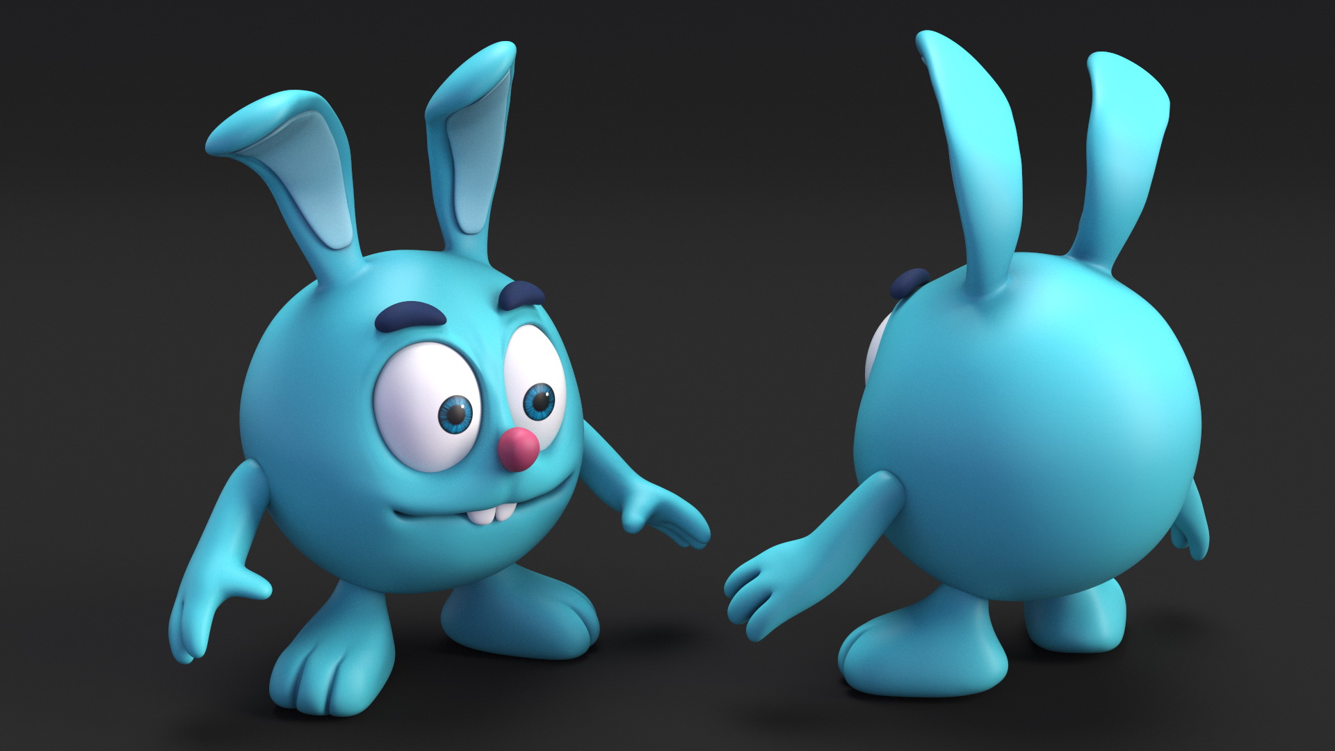 3D model BalloonToons Krash Character Scared Pose