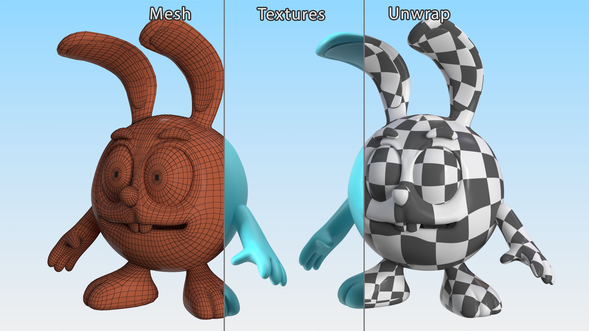 3D model BalloonToons Krash Character Scared Pose