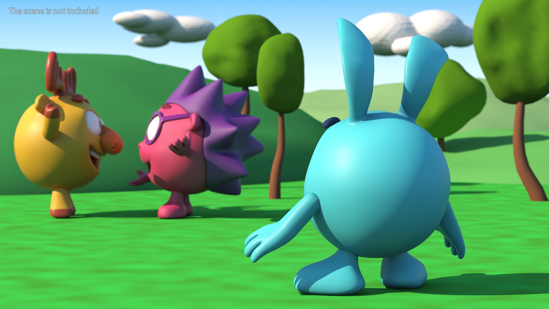 3D model BalloonToons Krash Character Scared Pose