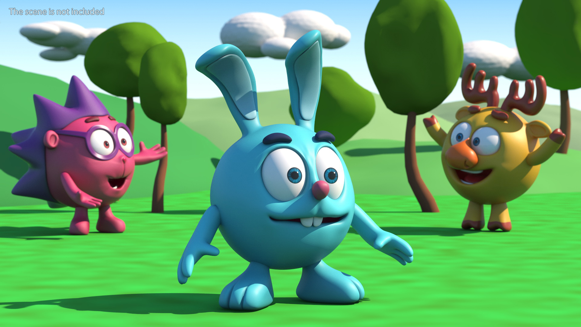 3D model BalloonToons Krash Character Scared Pose