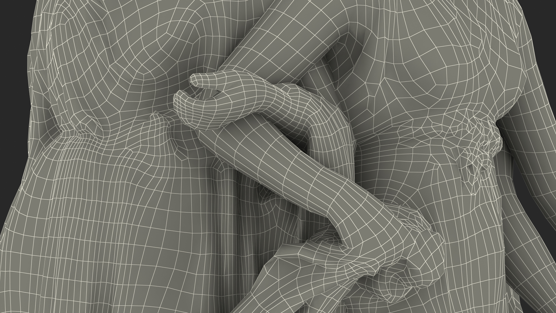 Three Nymphs Statue 3D model