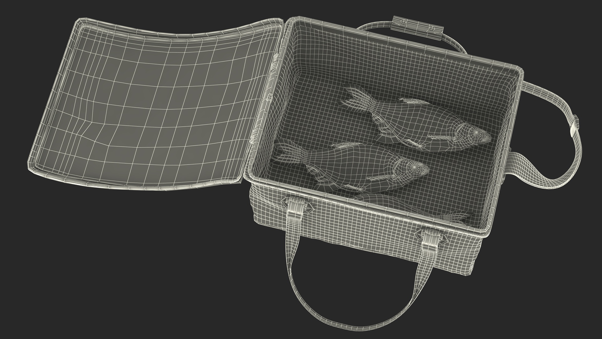 3D Man in Fishing Chair Catches Fish model