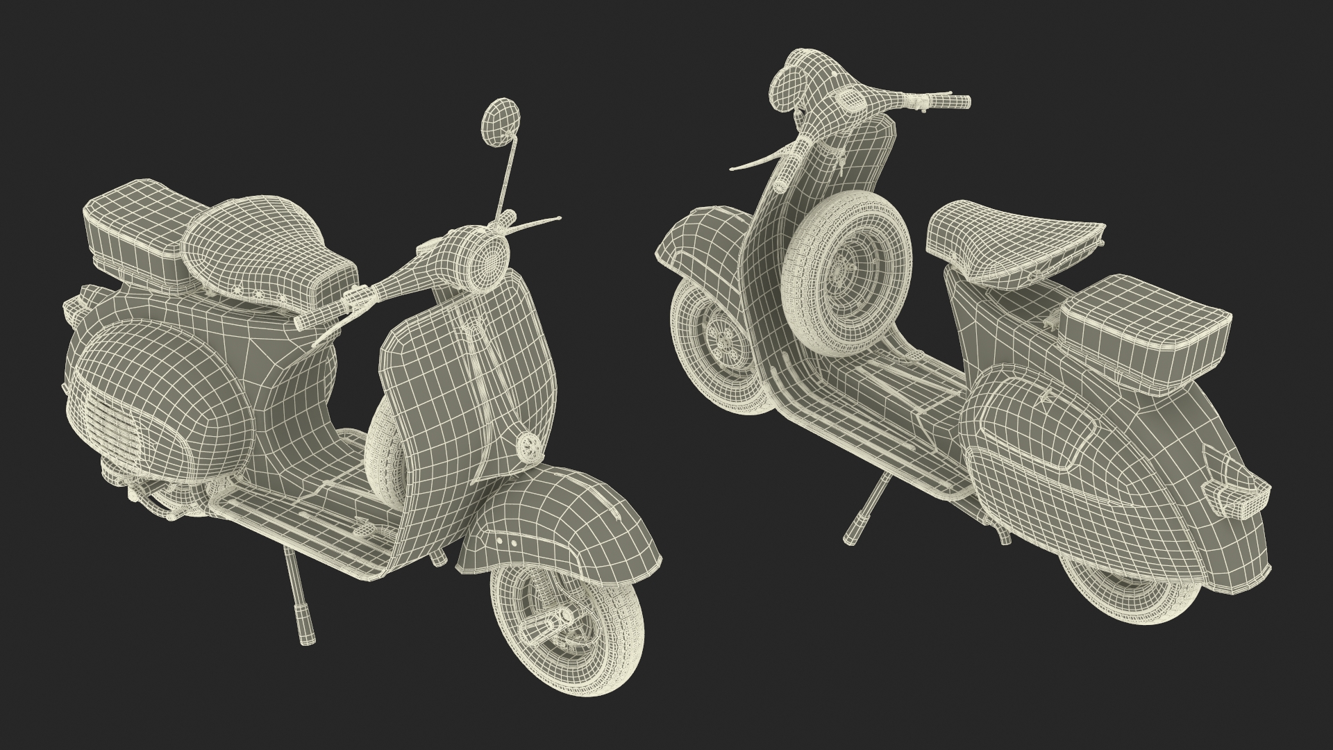 3D Vespa 125 Retro Scooter Grey model