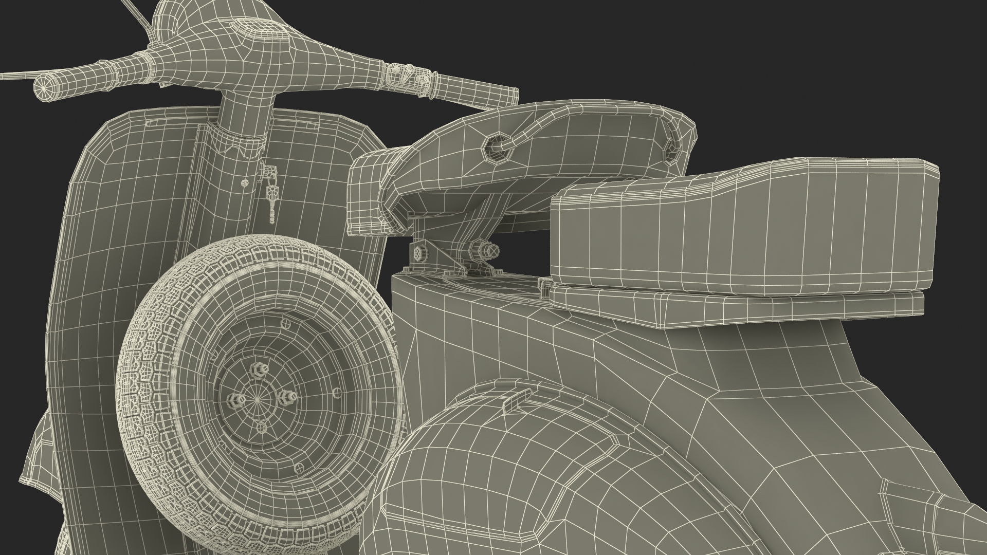 3D Vespa 125 Retro Scooter Grey model