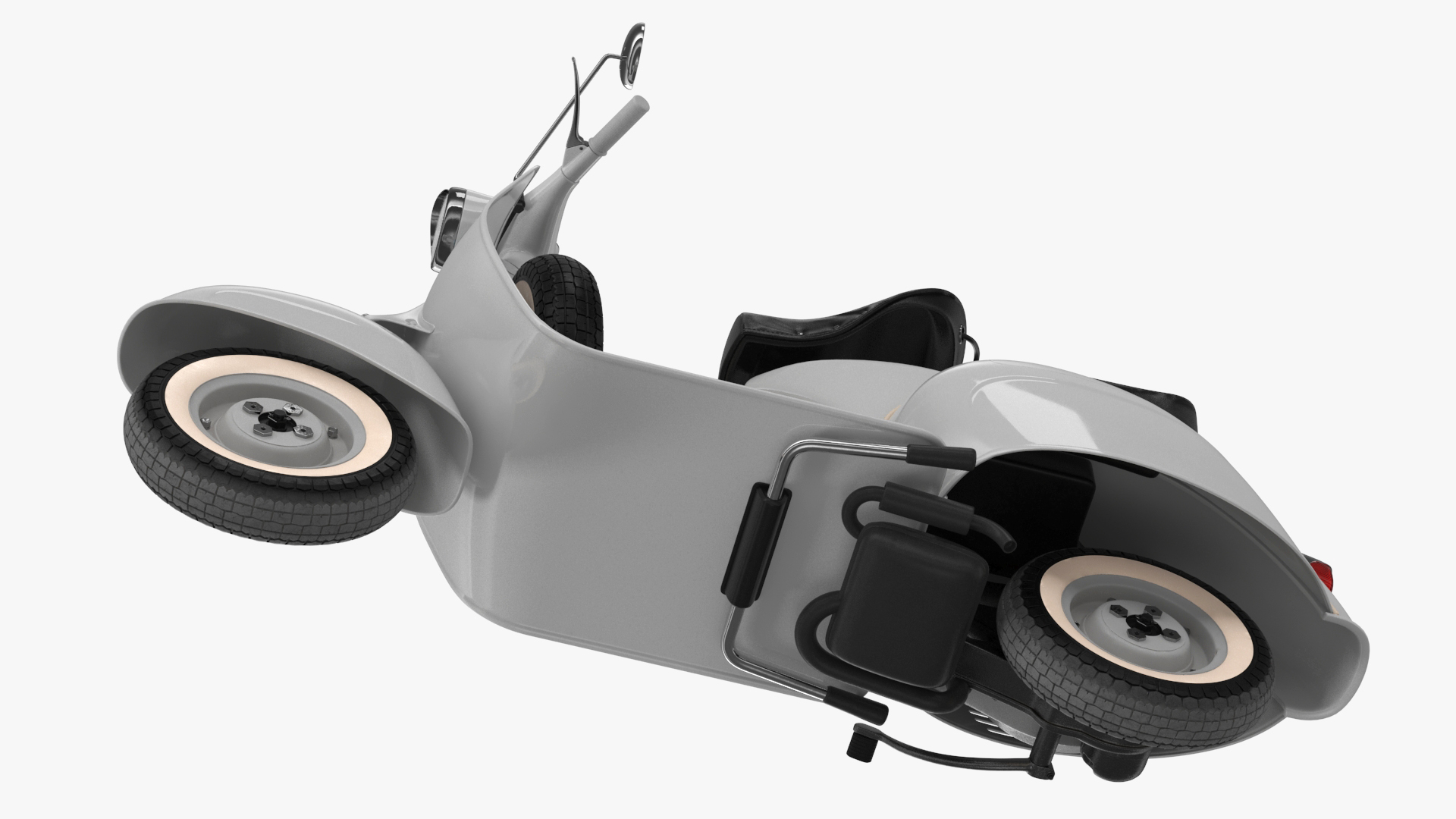 3D Vespa 125 Retro Scooter Grey model