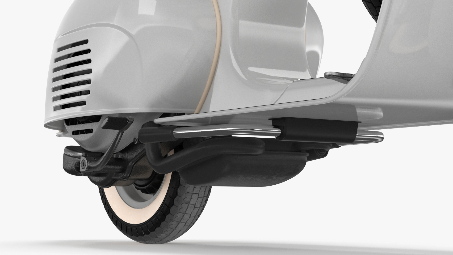 3D Vespa 125 Retro Scooter Grey model