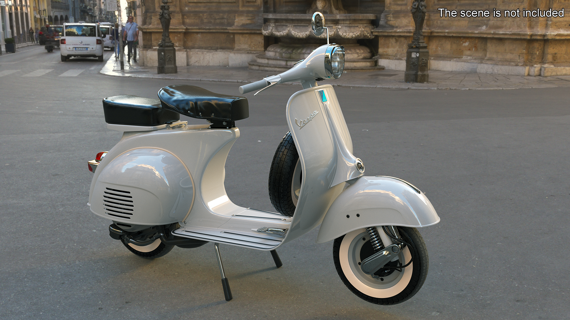 3D Vespa 125 Retro Scooter Grey model