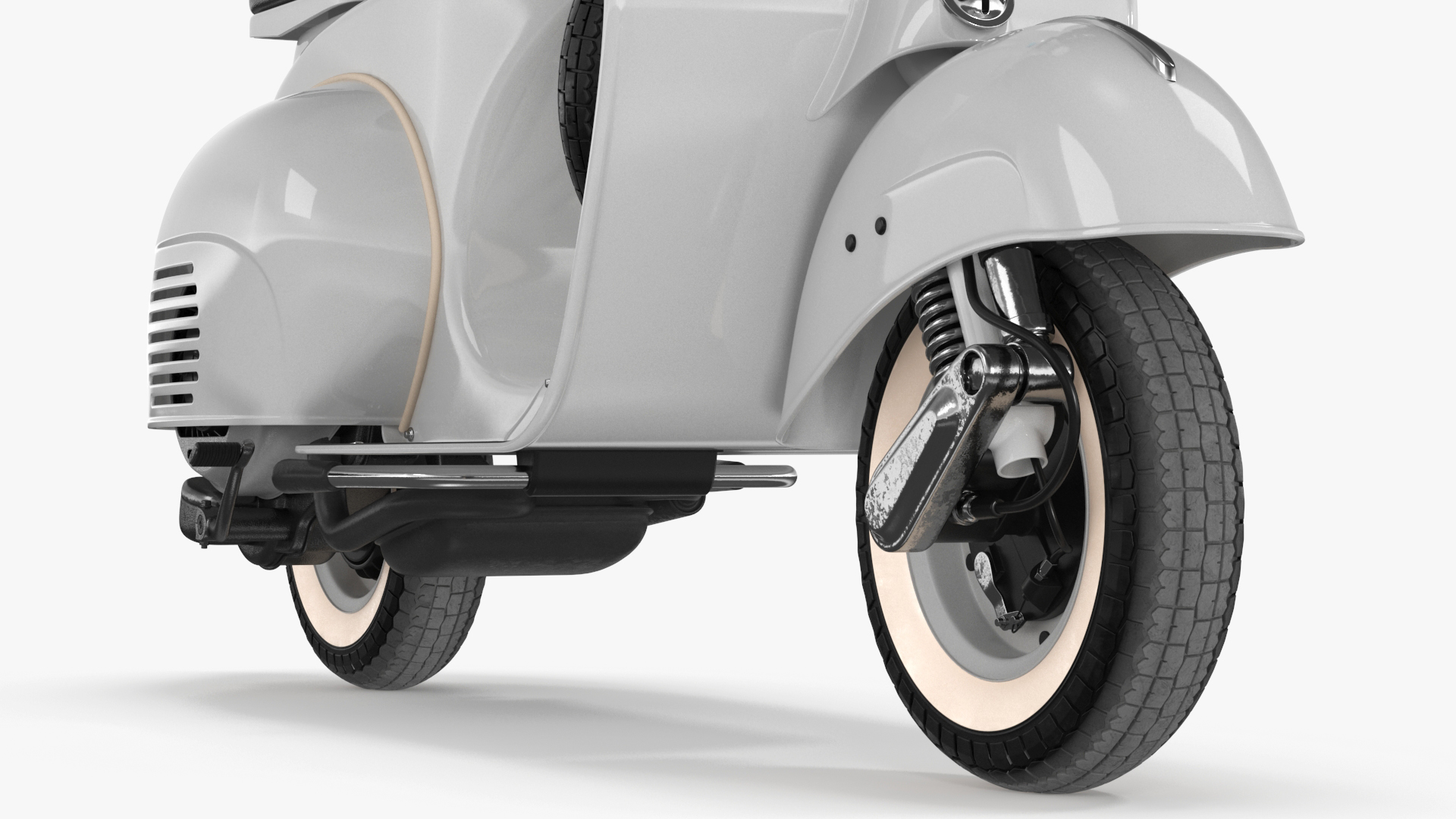 3D Vespa 125 Retro Scooter Grey model