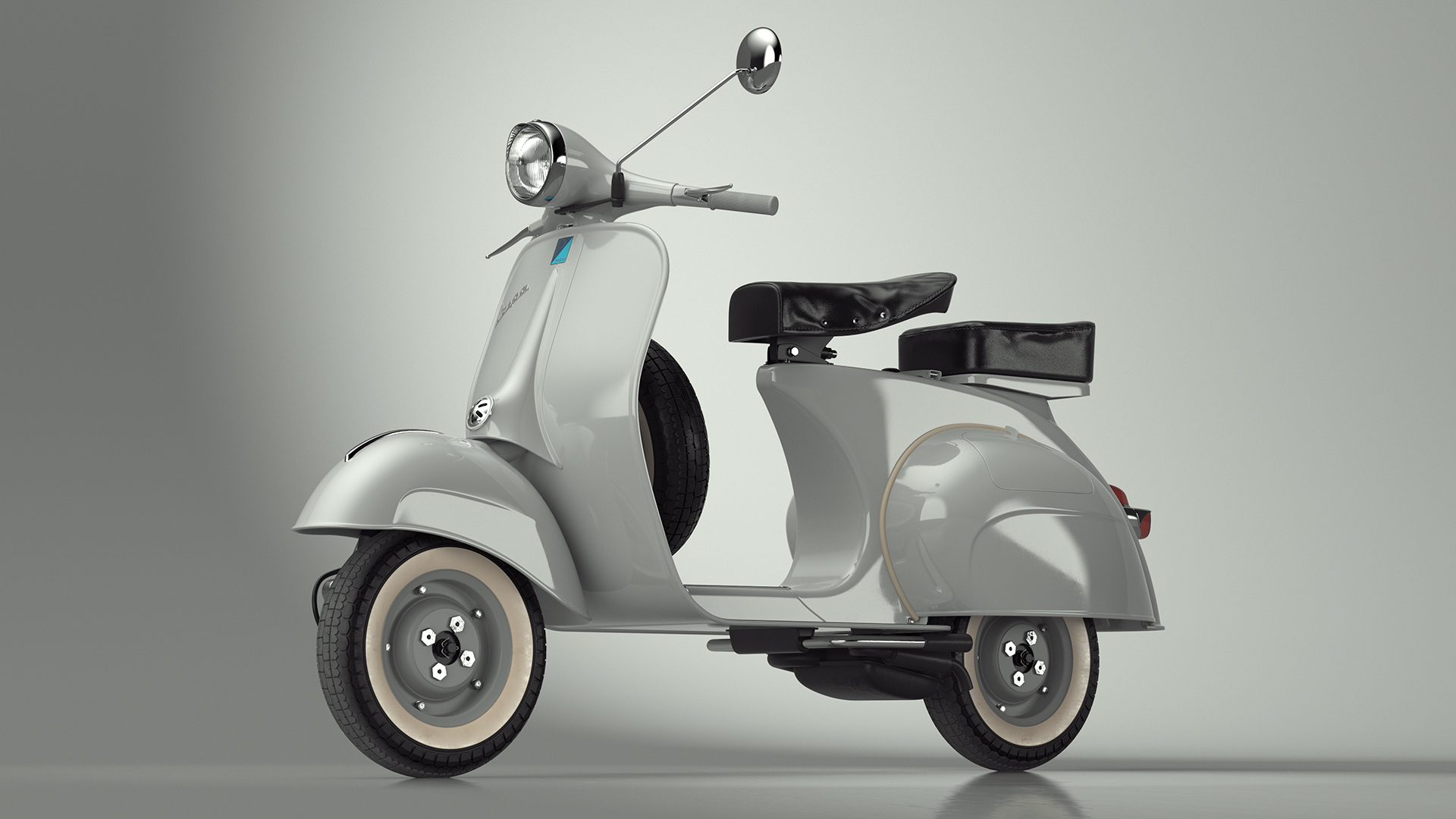 3D Vespa 125 Retro Scooter Grey model