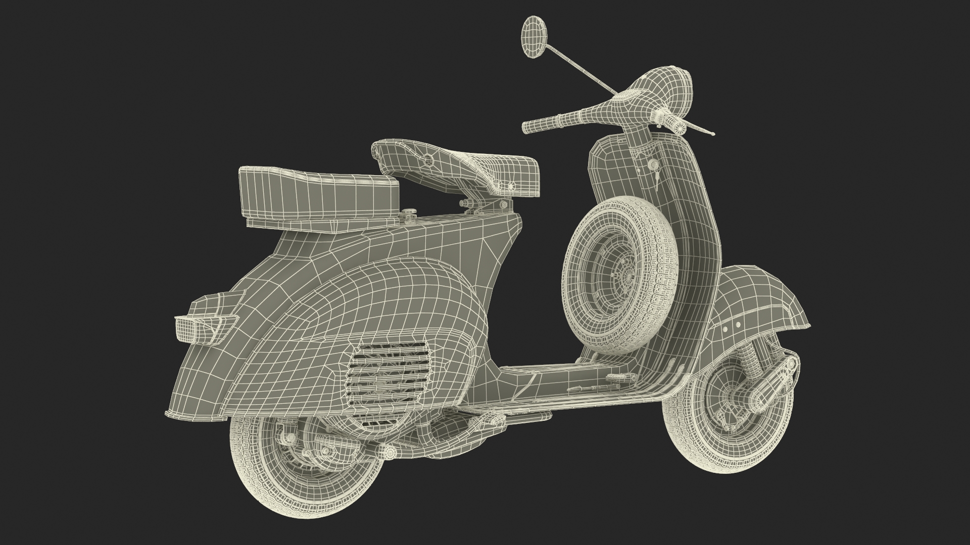 3D Vespa 125 Retro Scooter Grey model