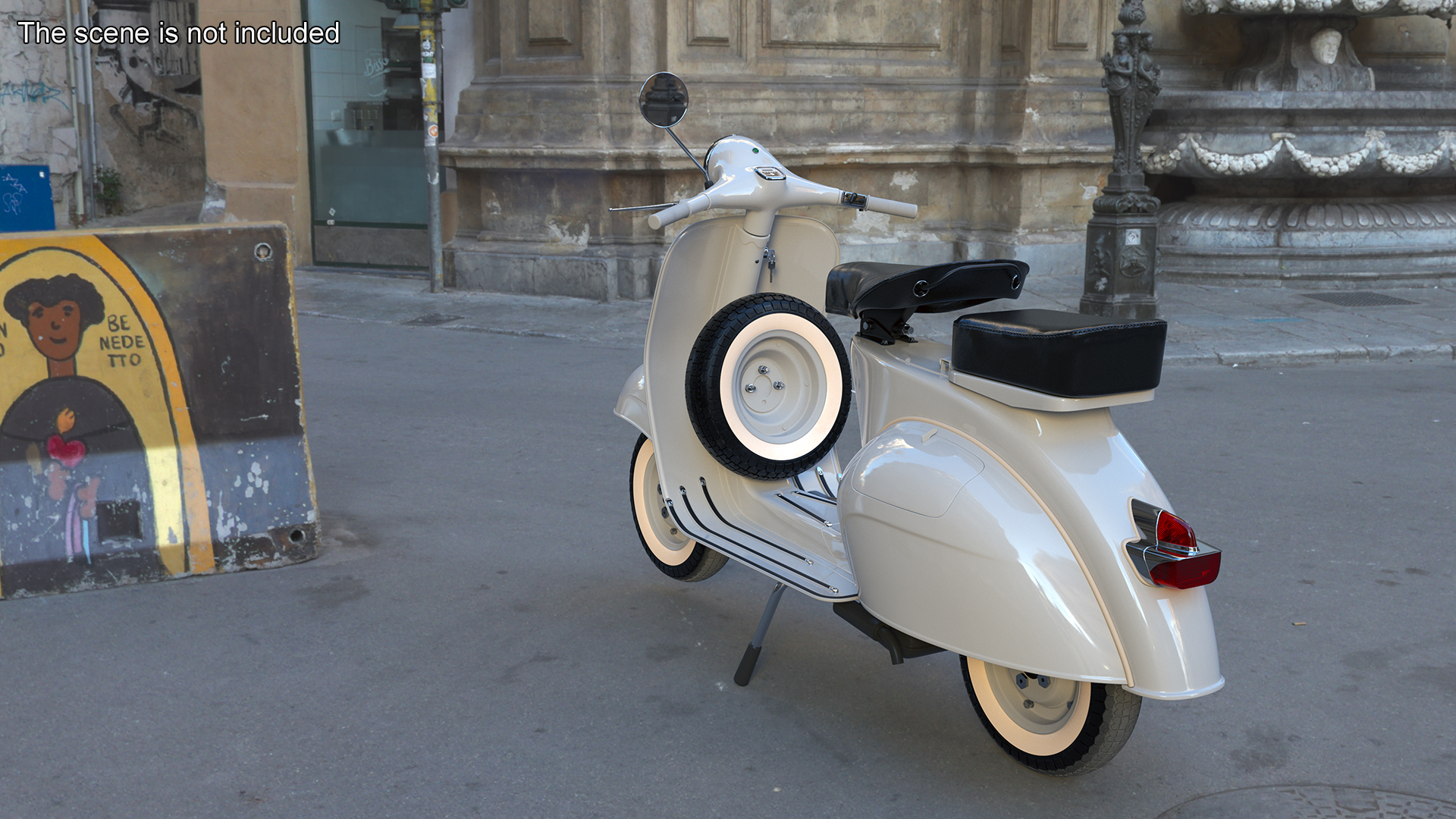 3D Vespa 125 Retro Scooter Grey model