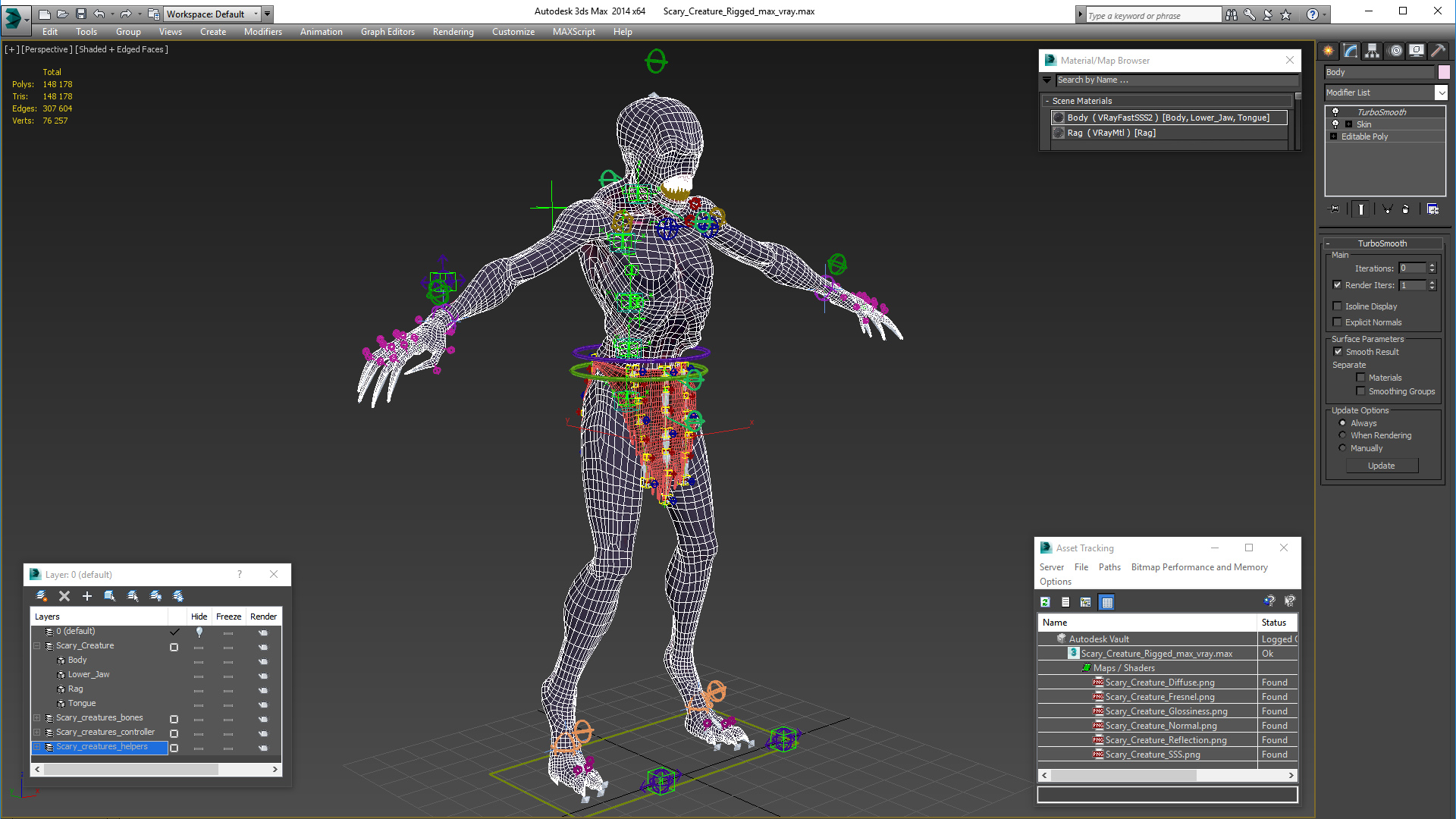 3D Scary Creature Rigged