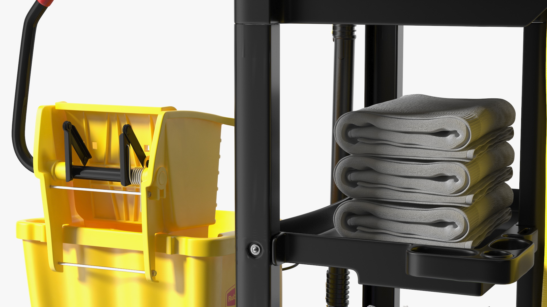 3D Cleaning Cart With Mop and Cleaning Products Fur model