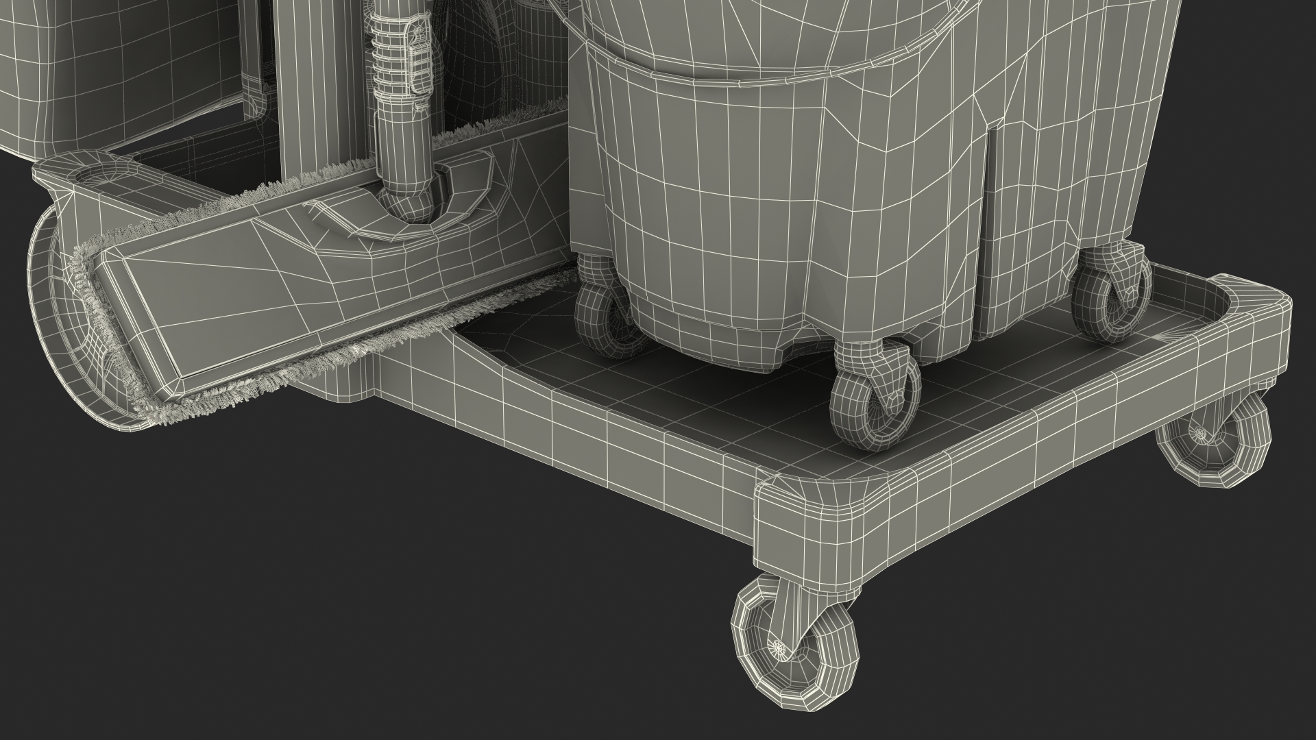 3D Cleaning Cart With Mop and Cleaning Products Fur model