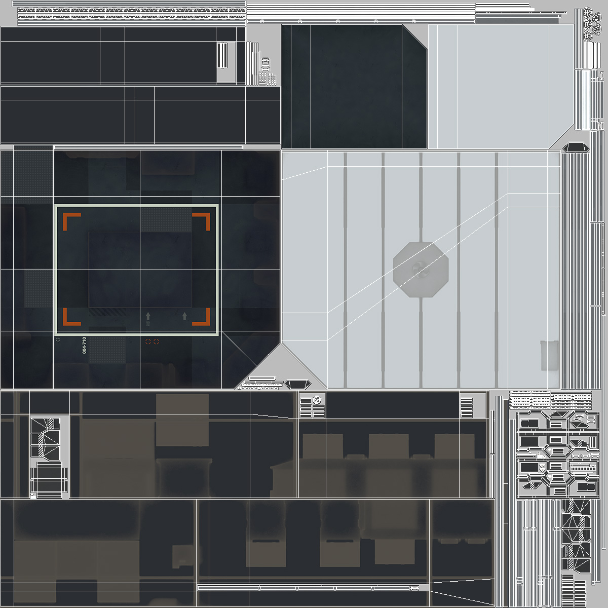Sci Fi Command Room with Operators Blue 3D model