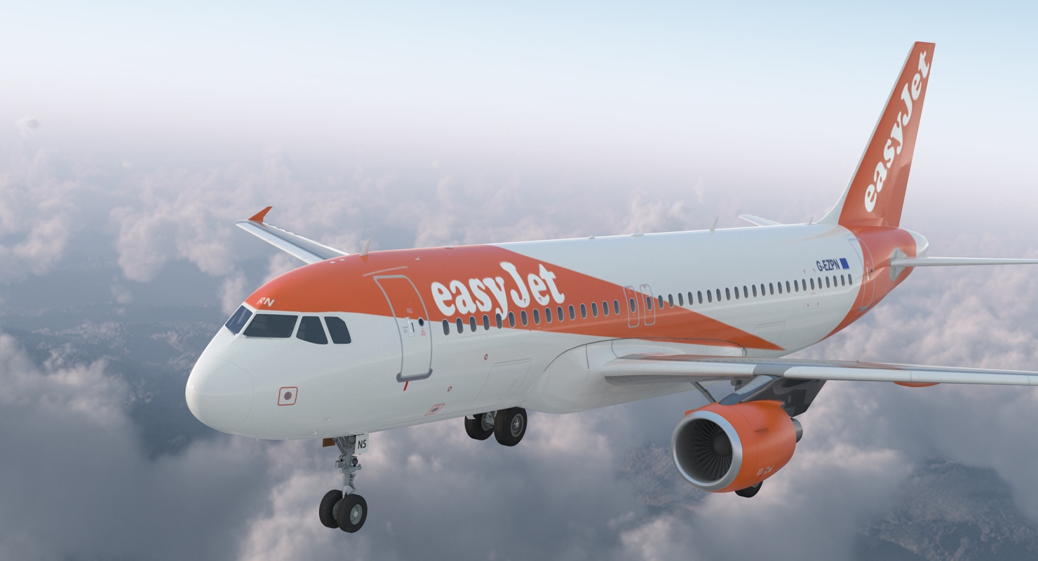 Airbus A320 EasyJet Airline Rigged 3D model