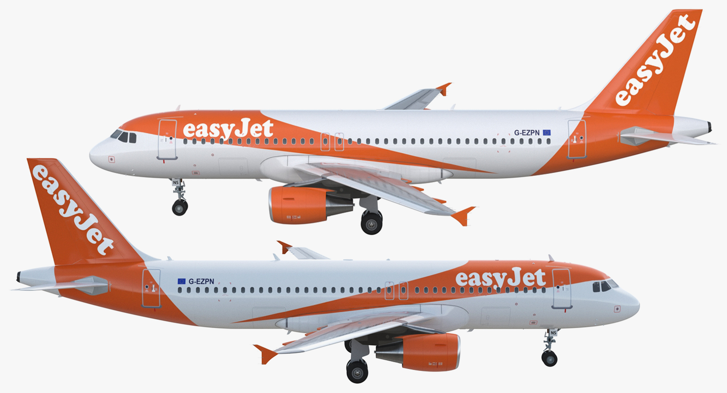 Airbus A320 EasyJet Airline Rigged 3D model