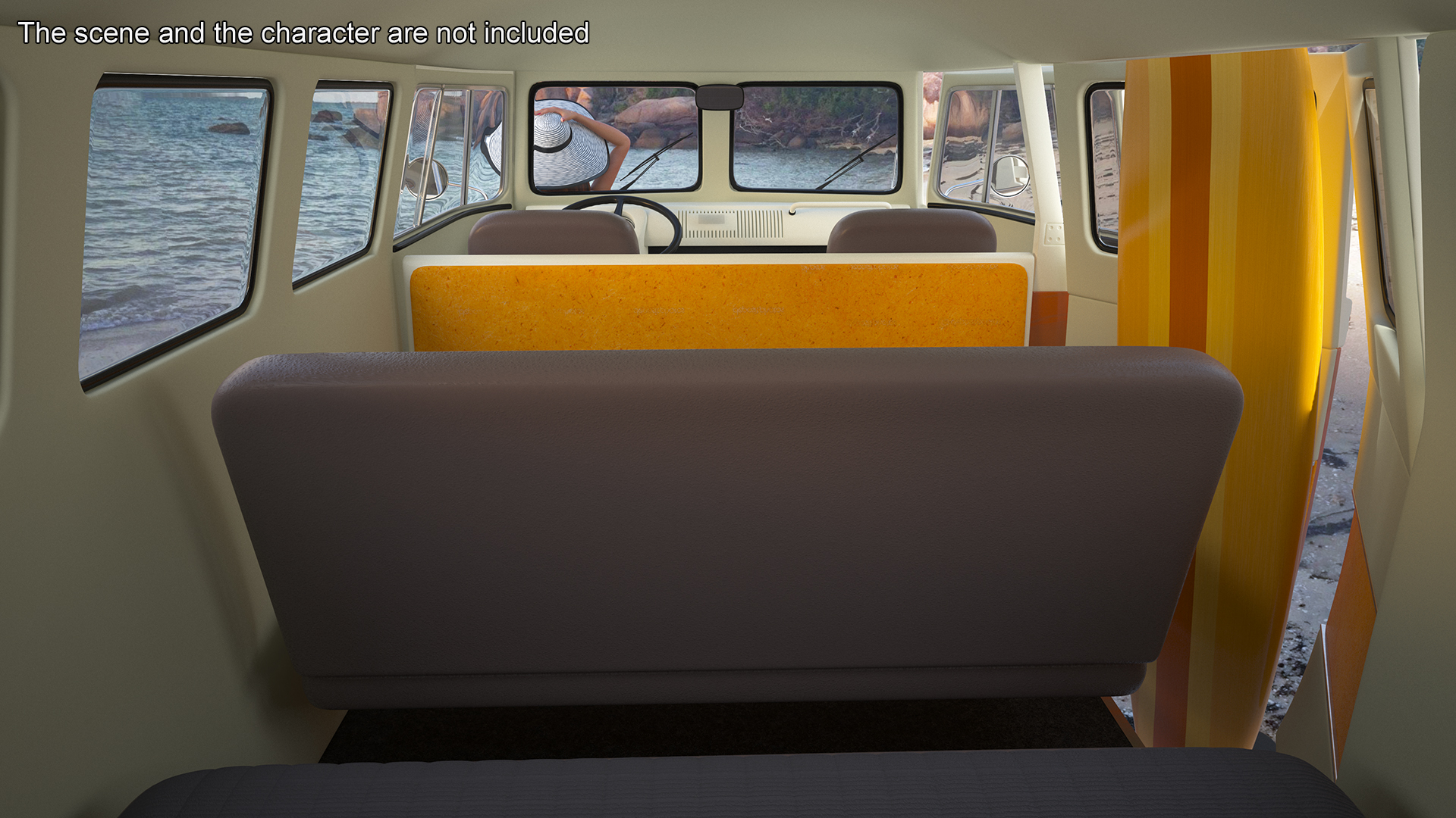 3D model Classic Volkswagen Type 2 Bus Simple Interior