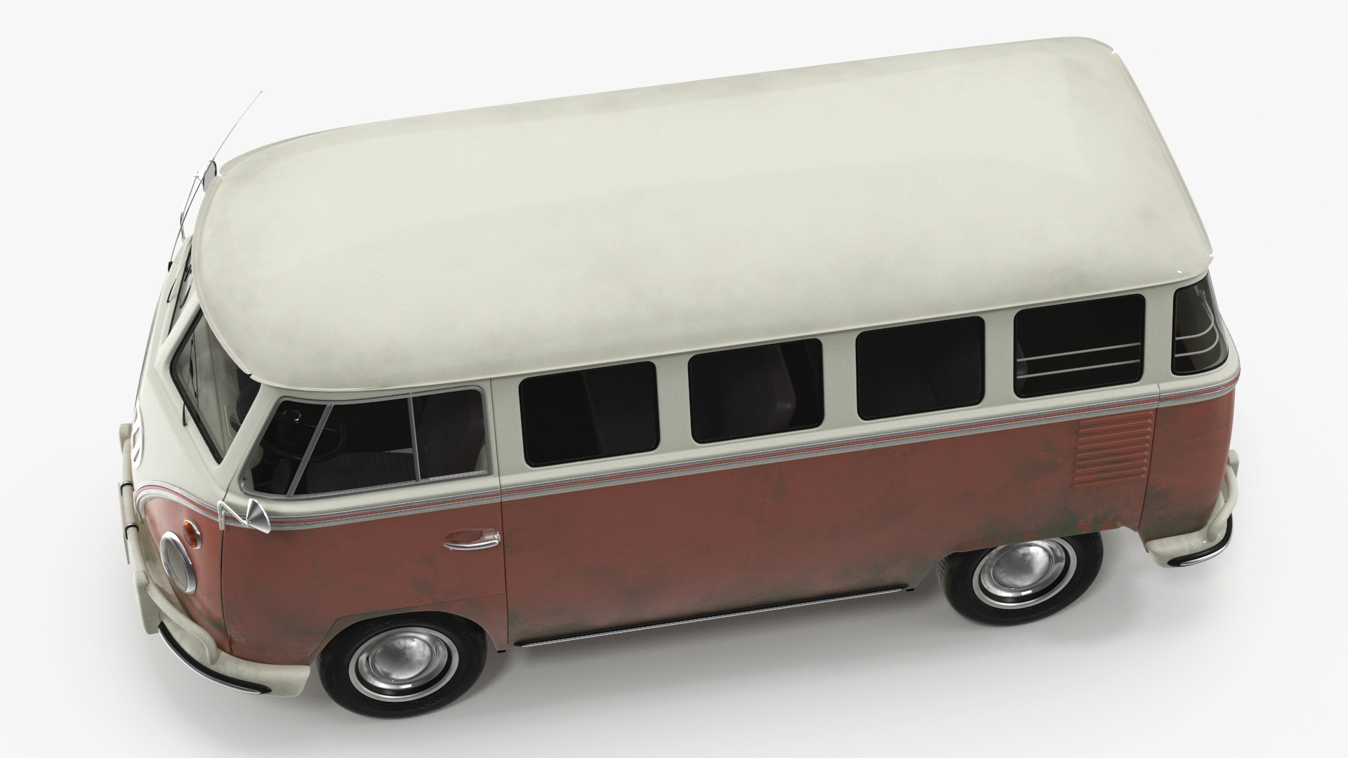 3D model Classic Volkswagen Type 2 Bus Simple Interior