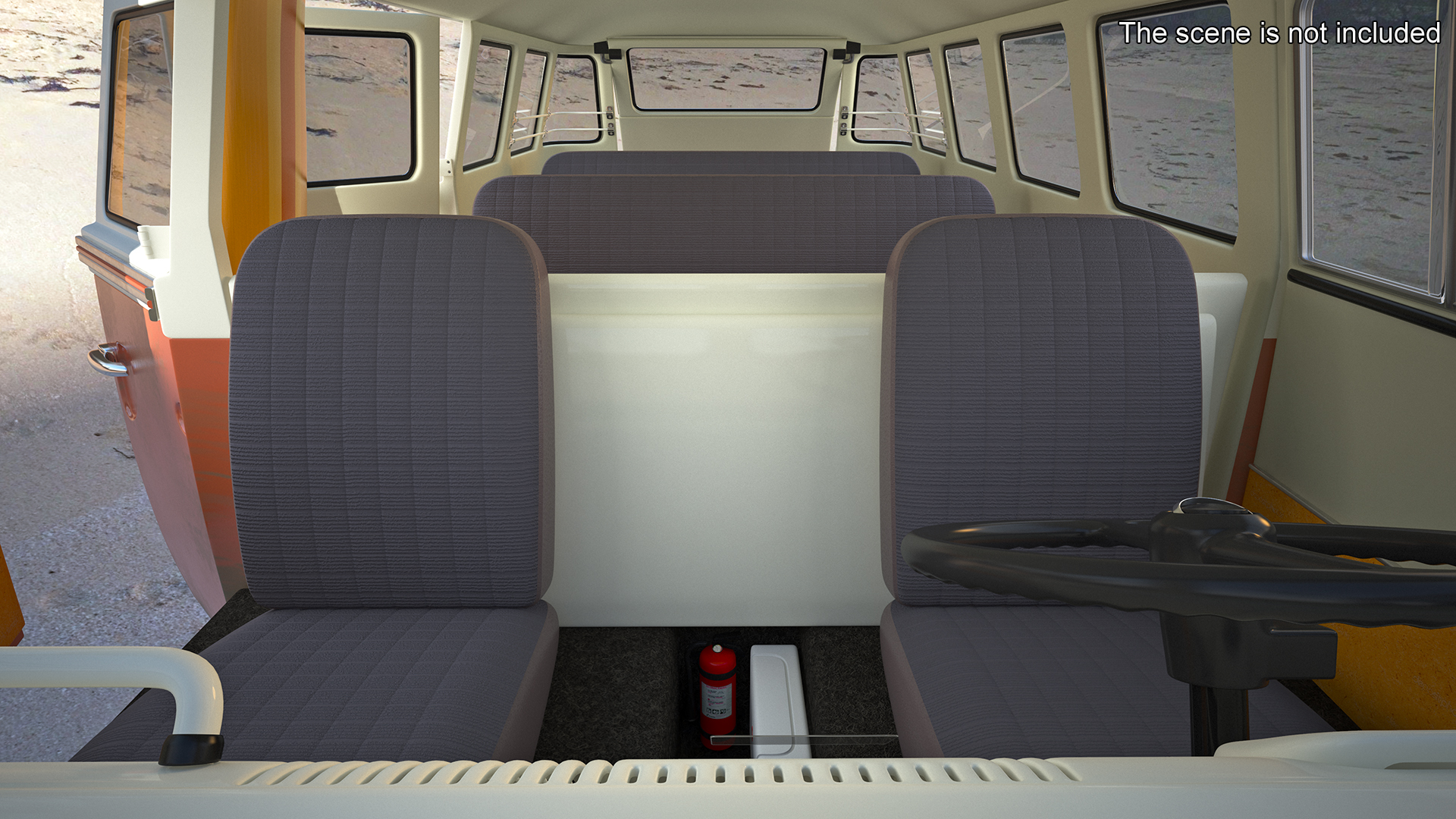3D model Classic Volkswagen Type 2 Bus Simple Interior