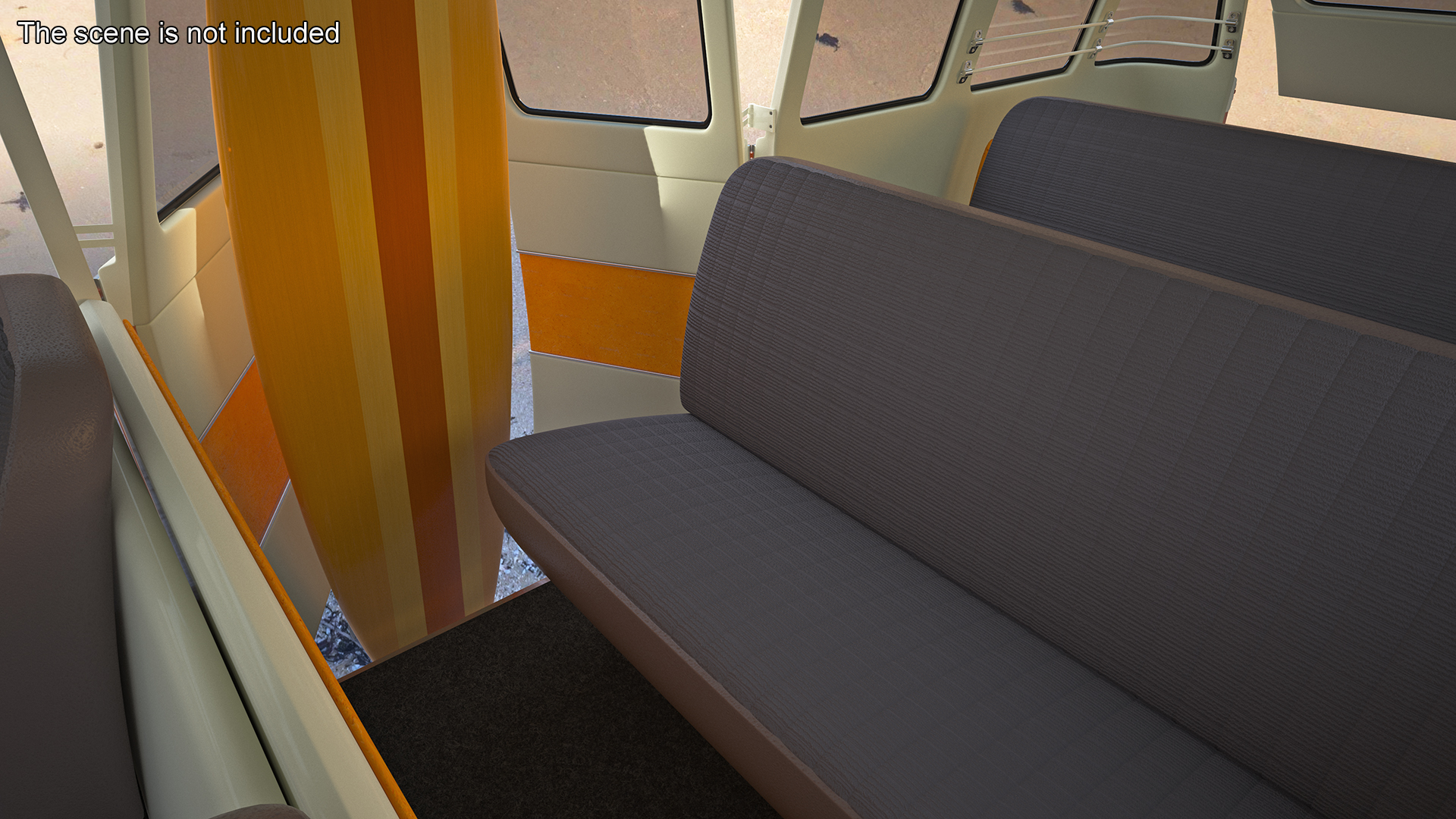 3D model Classic Volkswagen Type 2 Bus Simple Interior