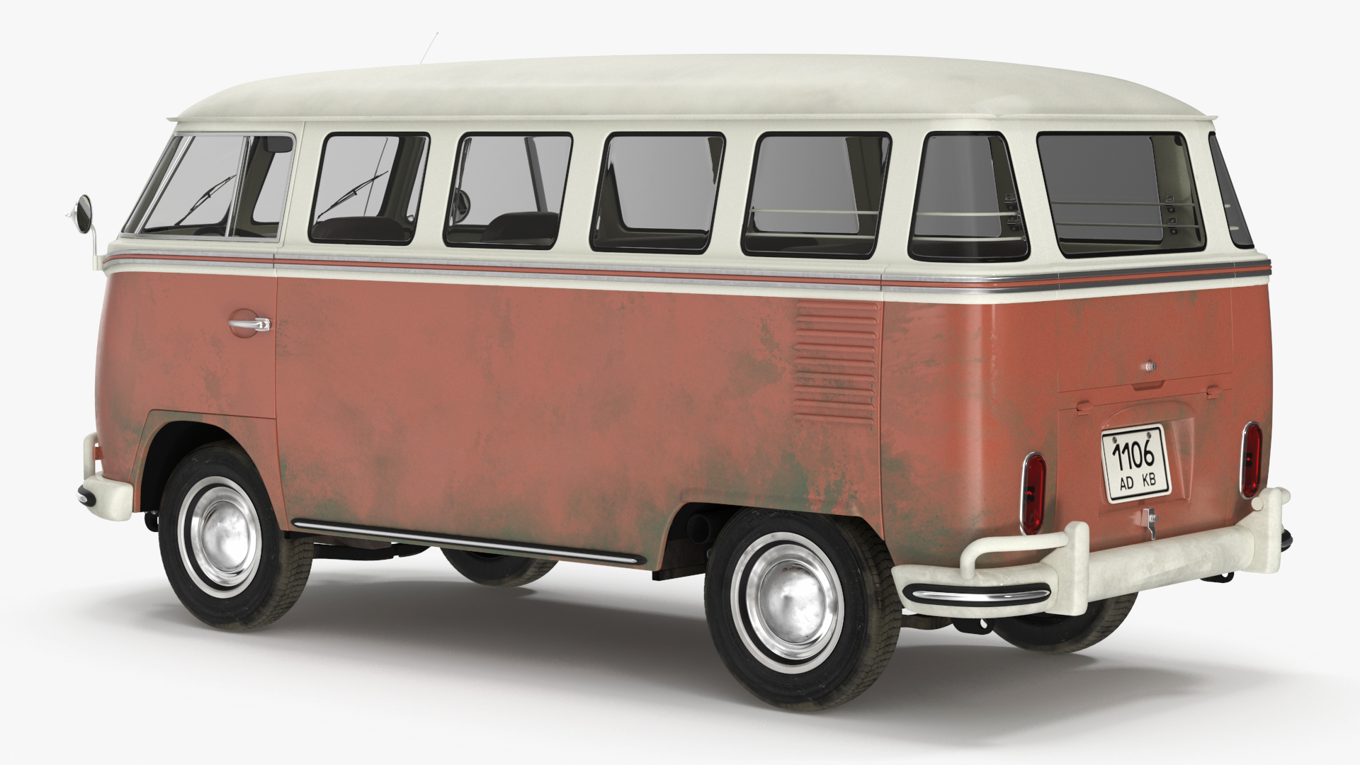 3D model Classic Volkswagen Type 2 Bus Simple Interior