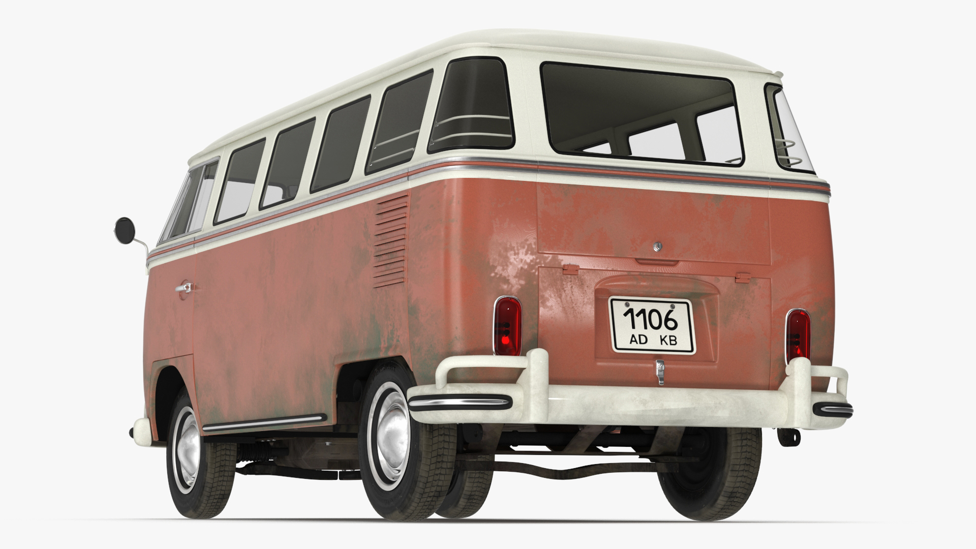 3D model Classic Volkswagen Type 2 Bus Simple Interior