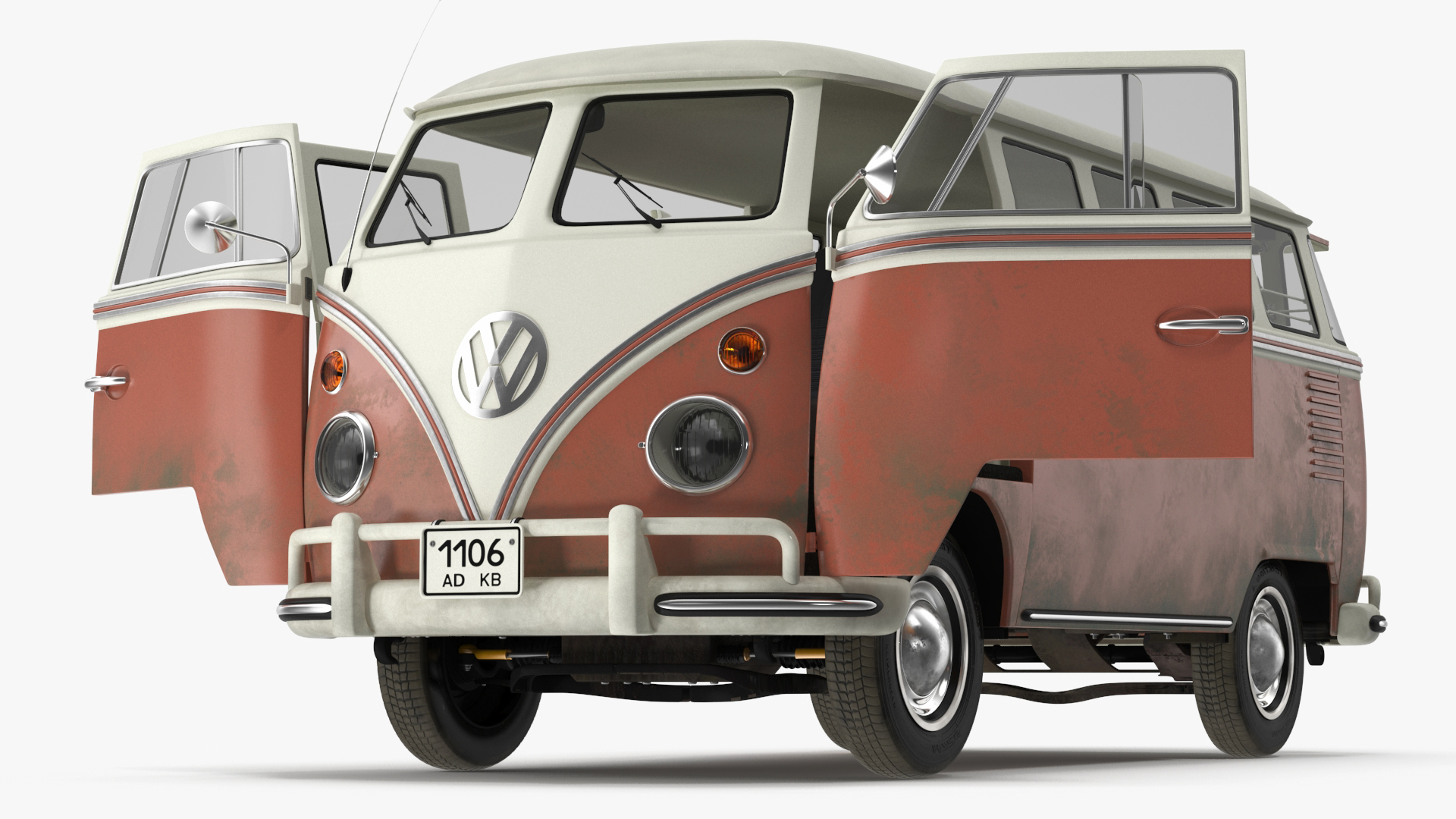 3D model Classic Volkswagen Type 2 Bus Simple Interior