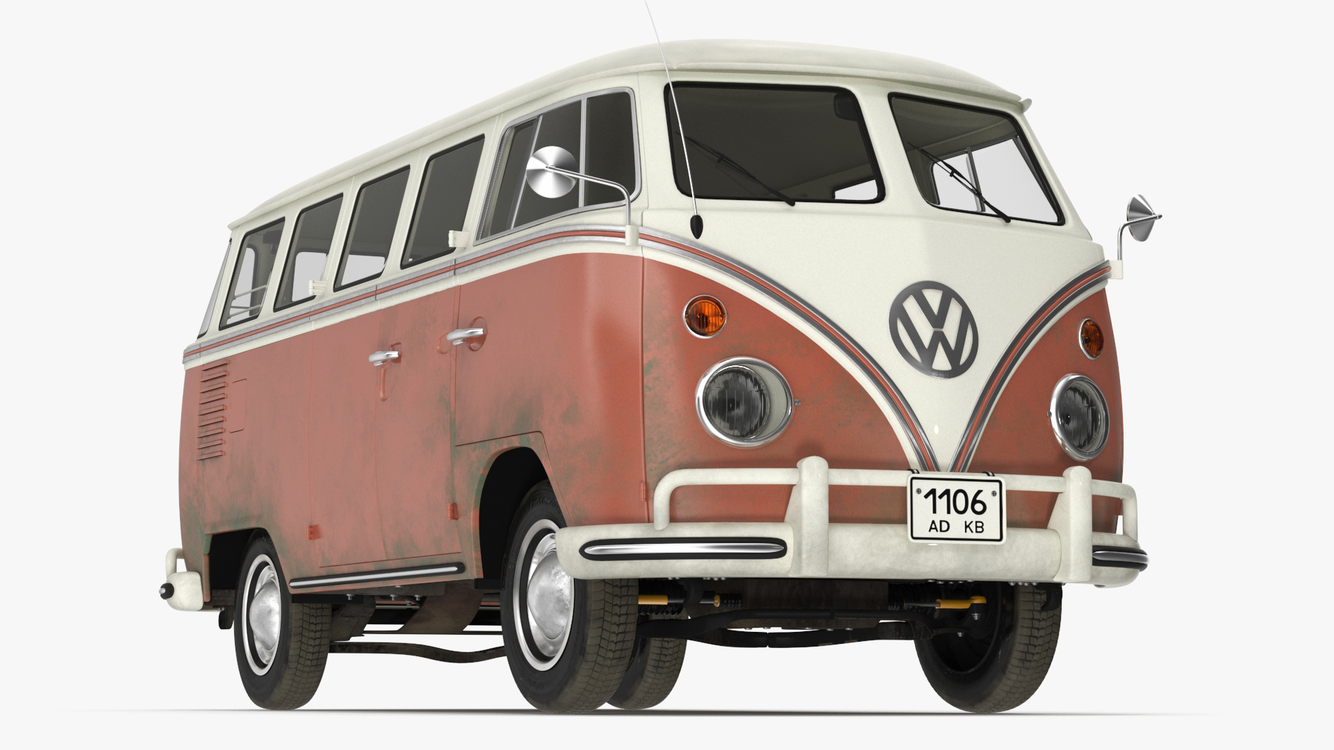 3D model Classic Volkswagen Type 2 Bus Simple Interior