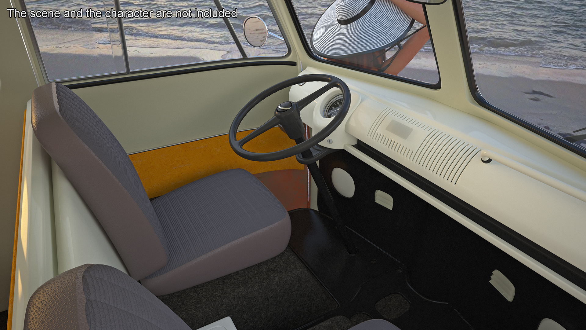 3D model Classic Volkswagen Type 2 Bus Simple Interior
