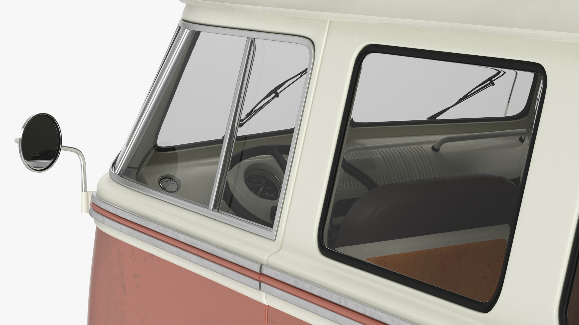 3D model Classic Volkswagen Type 2 Bus Simple Interior