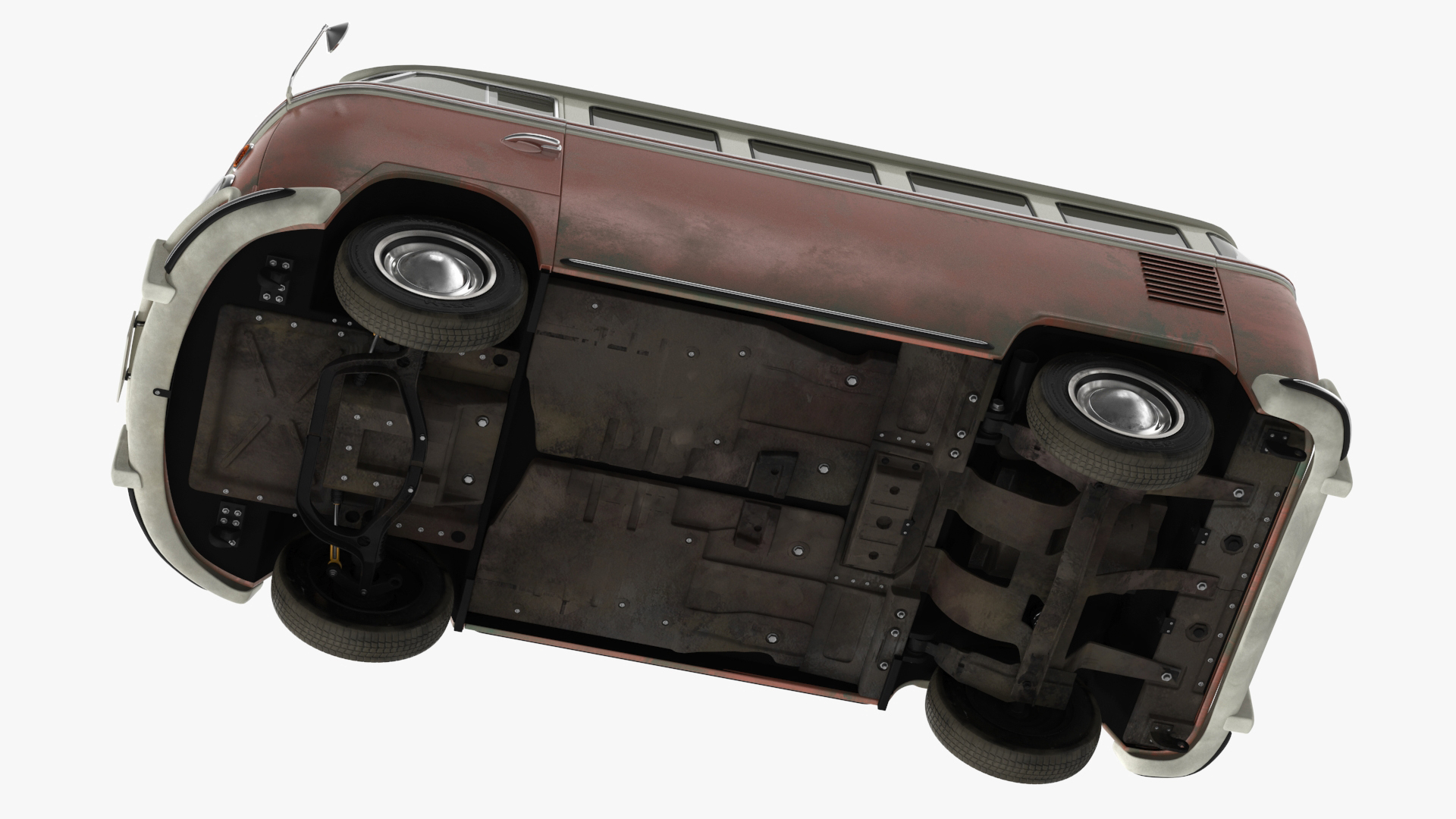 3D model Classic Volkswagen Type 2 Bus Simple Interior
