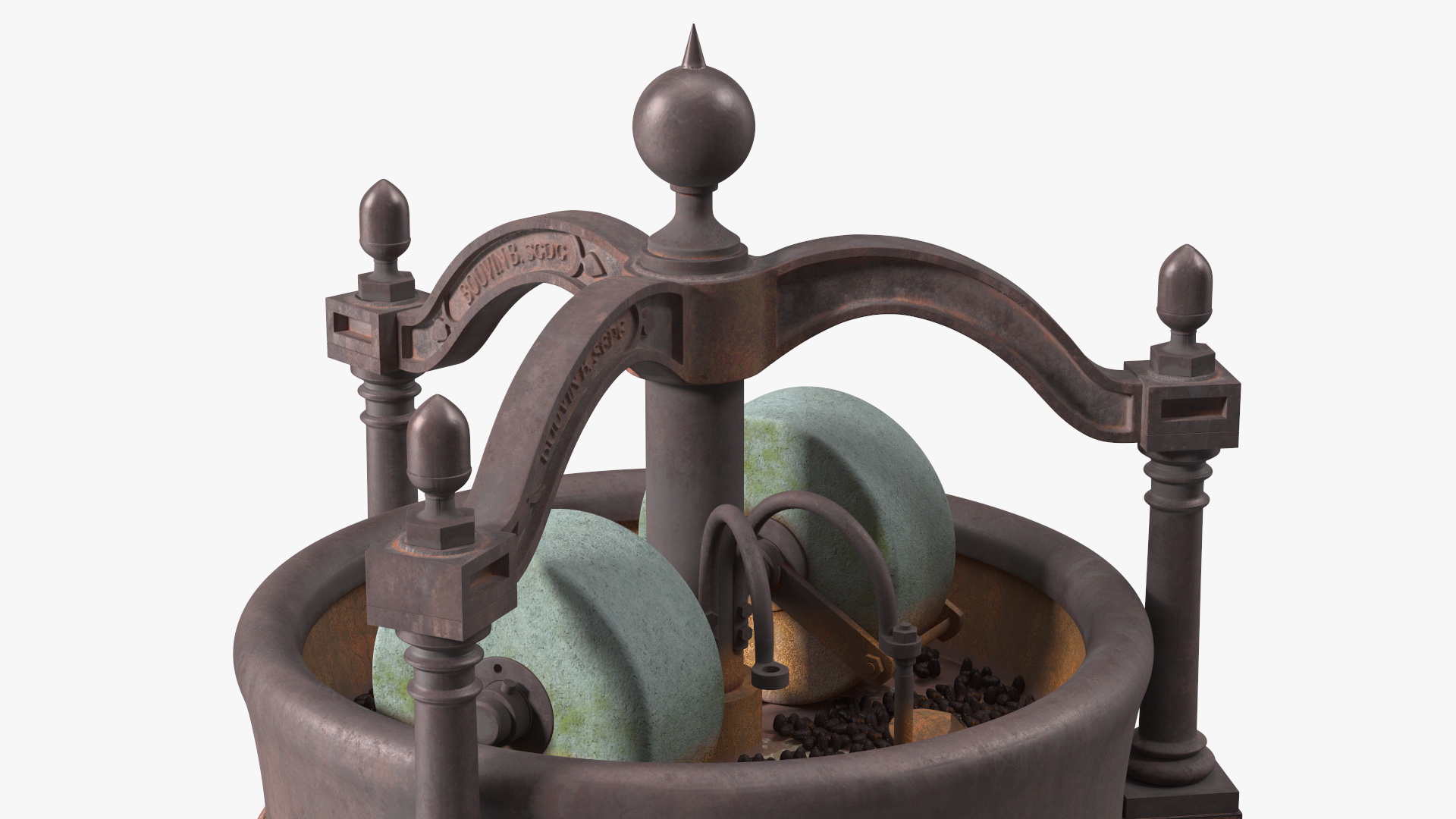 3D Antique Grinder with Cocoa Bean