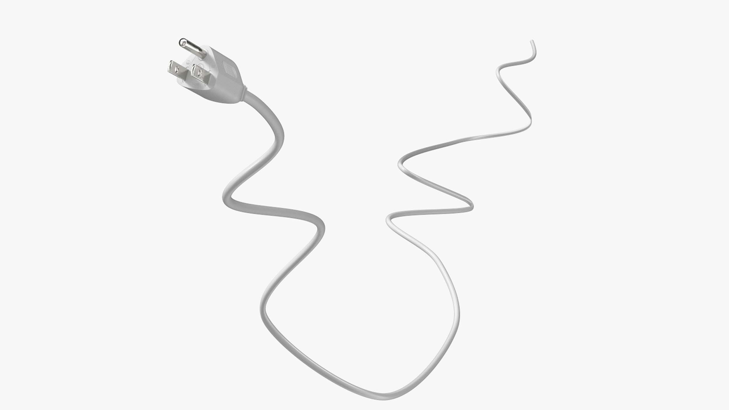 Type B Electric Plug White Rigged for Cinema 4D 3D