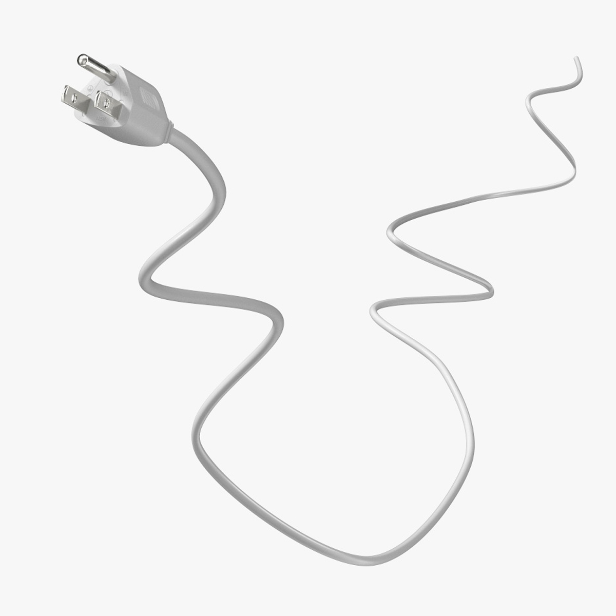 Type B Electric Plug White Rigged for Cinema 4D 3D