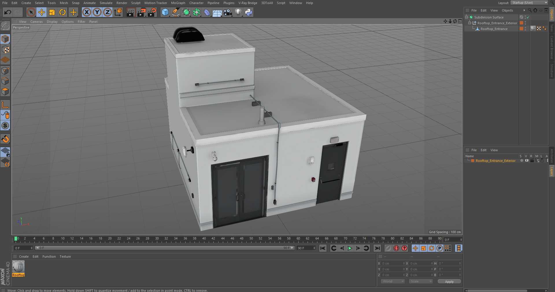 3D model Rooftop Entrance Exterior