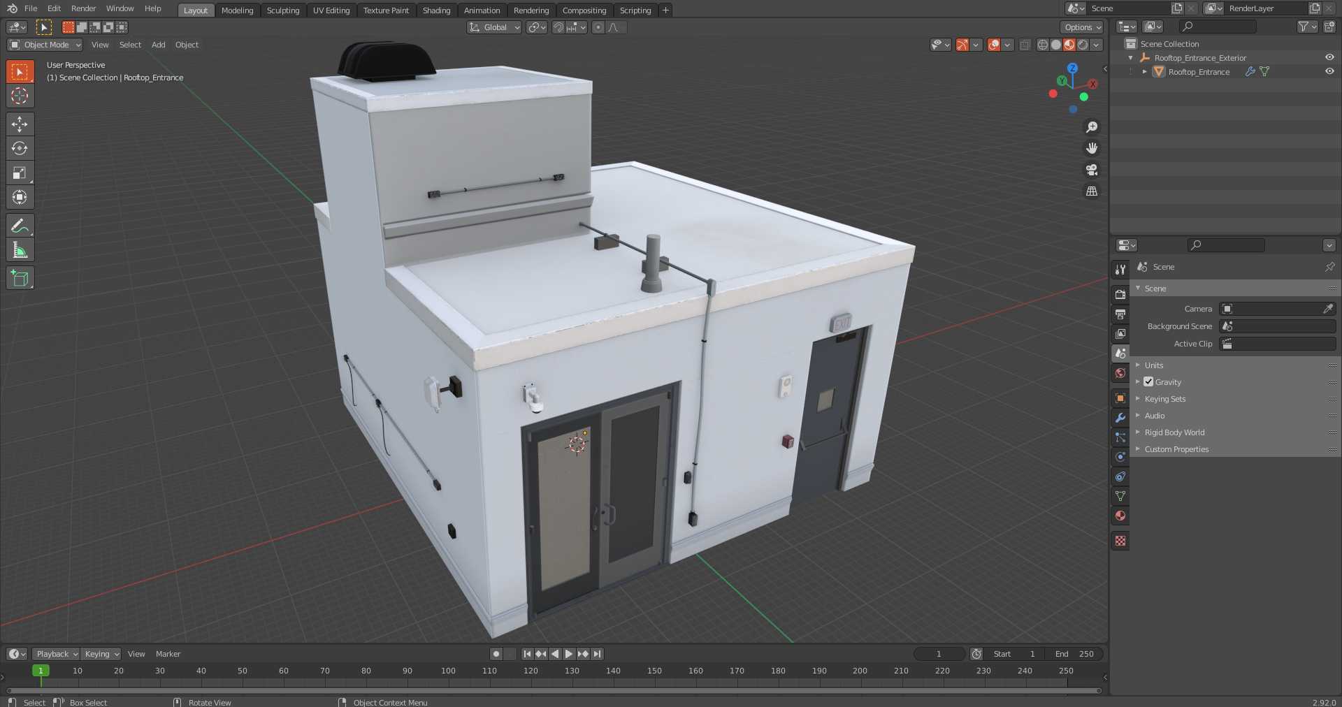 3D model Rooftop Entrance Exterior