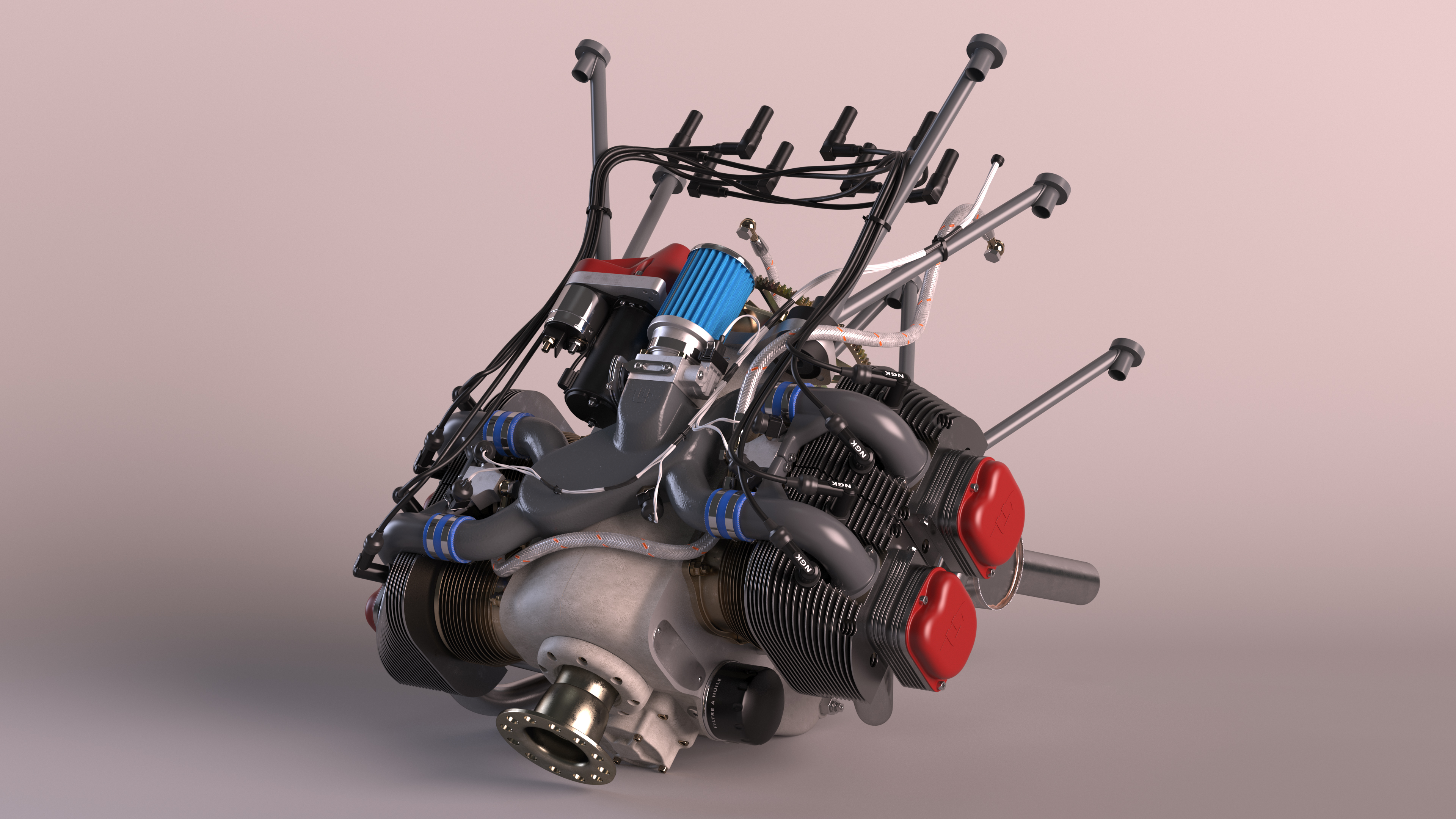 Electronic Fuel Injected Aircraft Engine UL260i 3D