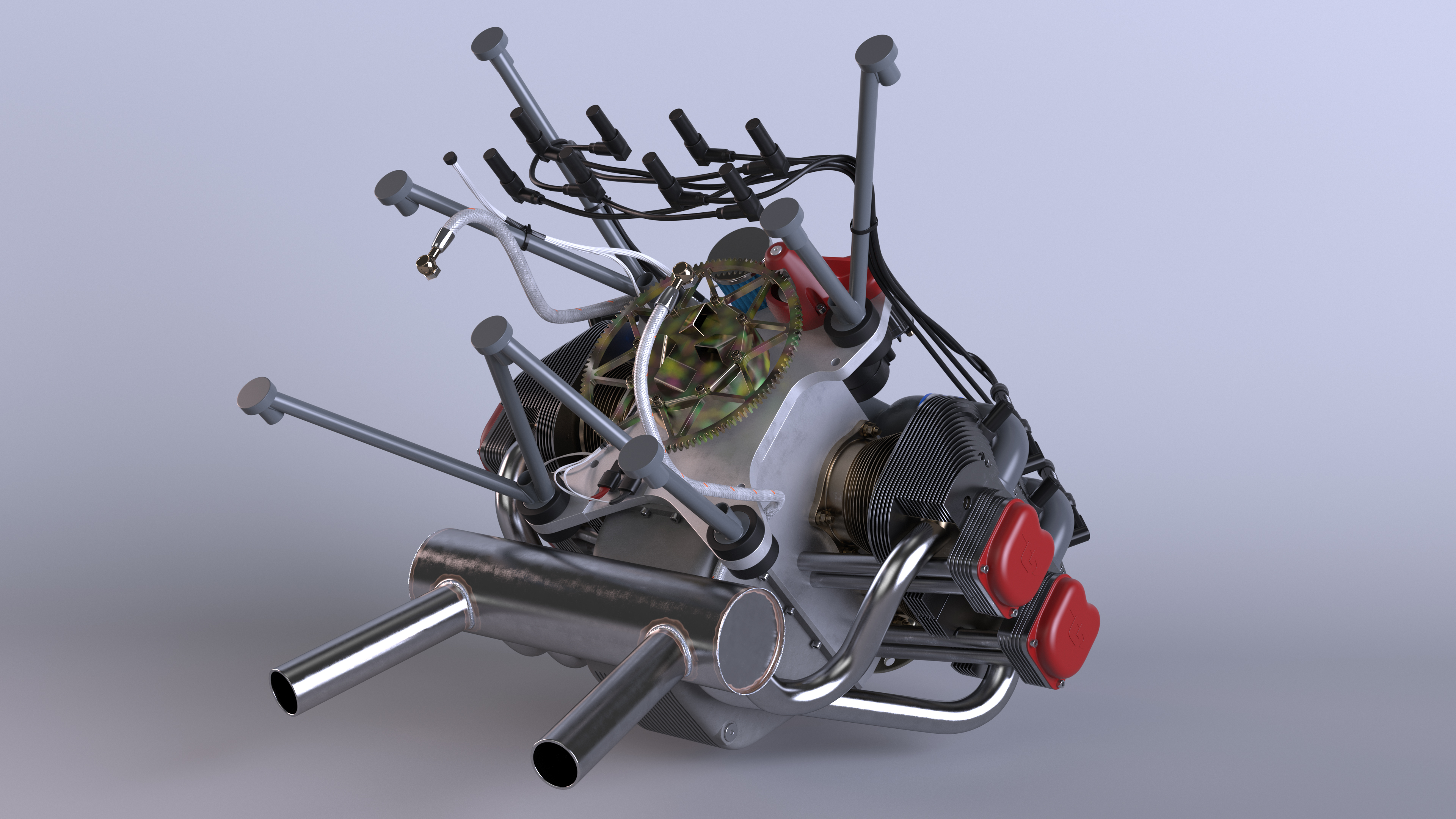 Electronic Fuel Injected Aircraft Engine UL260i 3D
