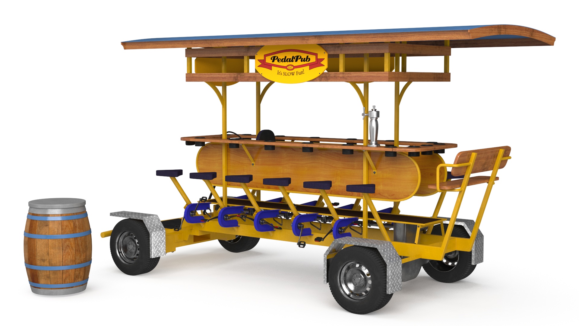 Pedal Pub Party Bike Rigged 3D