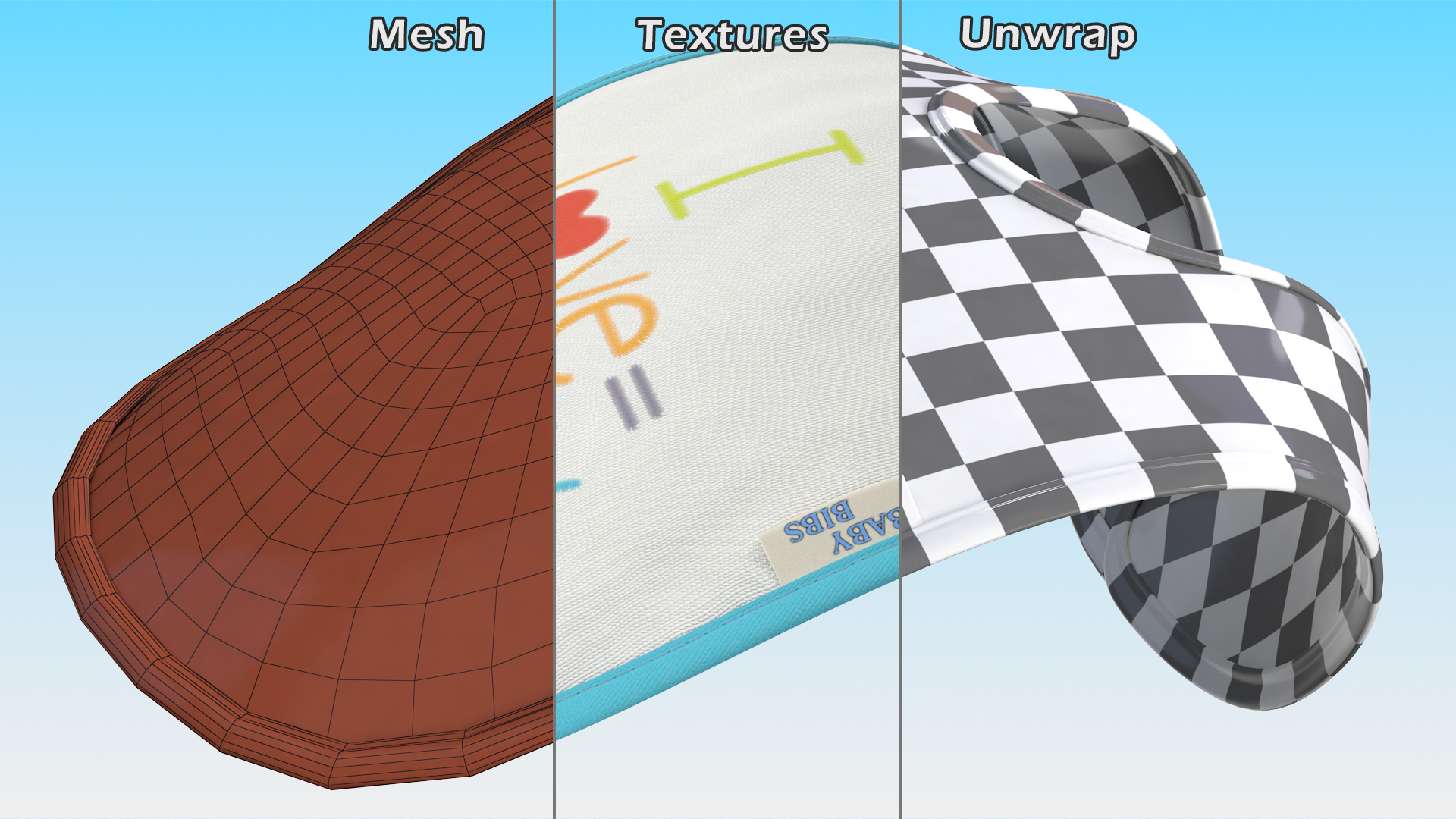 3D model Deployed Baby Bib I Love Mommy
